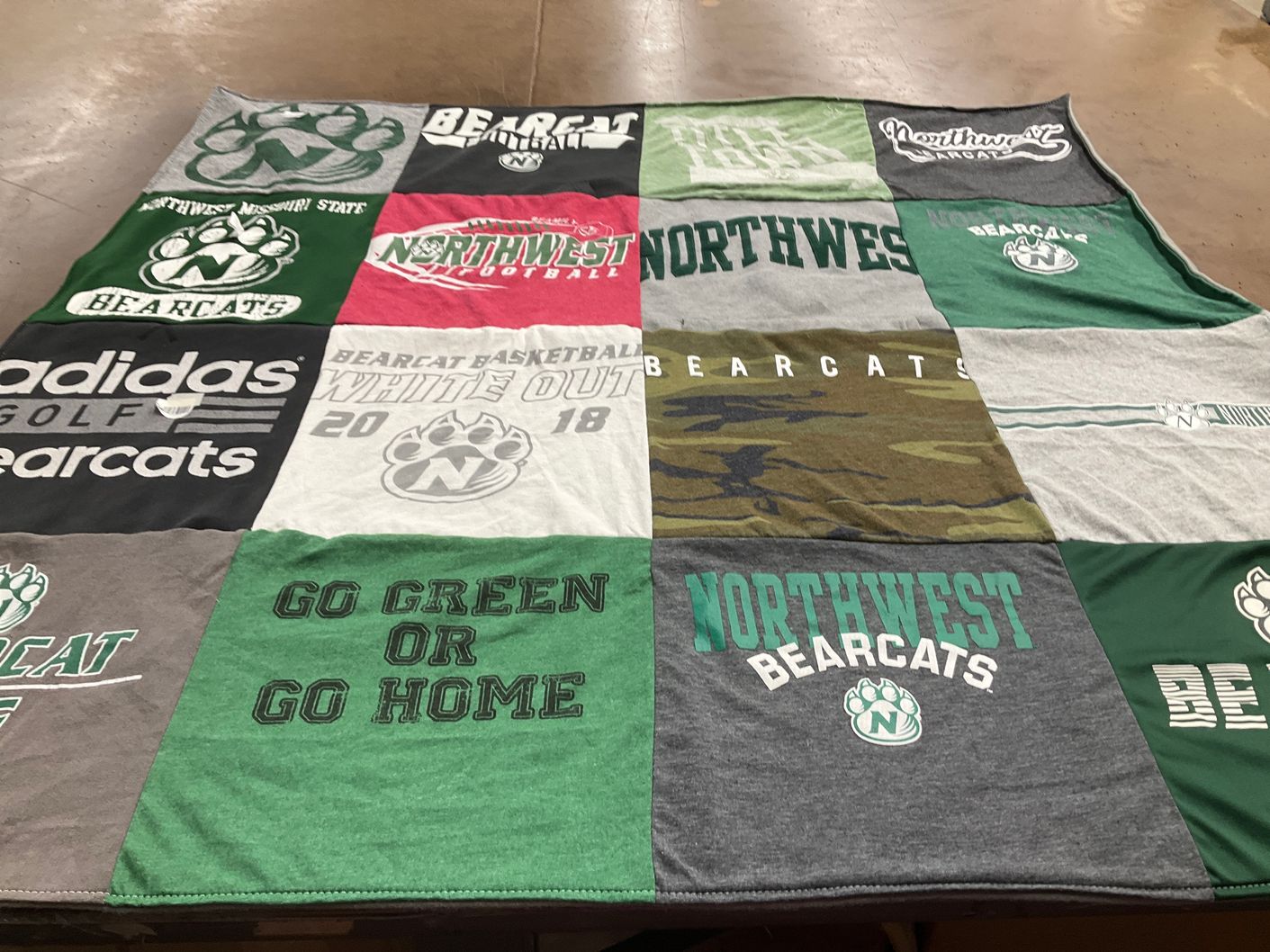 T-shirt quilt featuring northwest bearcats by Brenda from NE