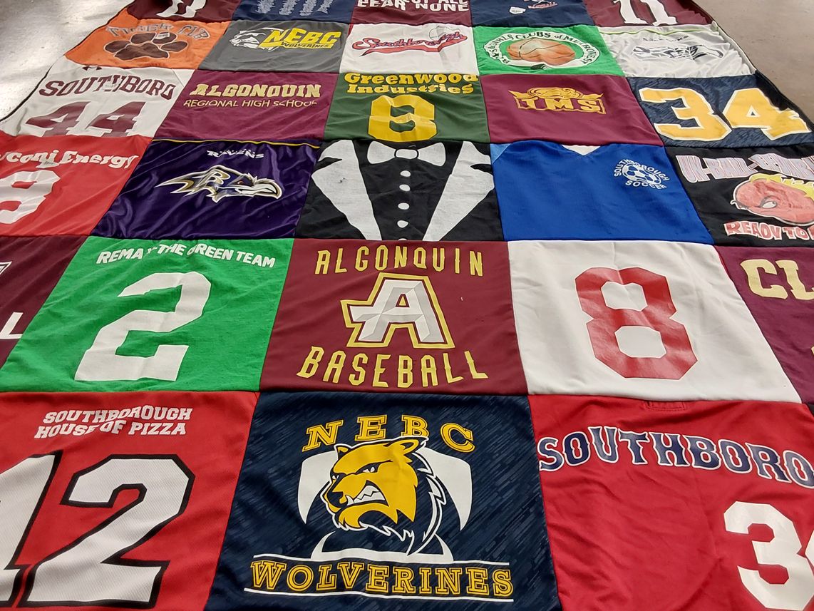 T-shirt quilt featuring nebc wolverines, algonquin baseball by Heather from MA