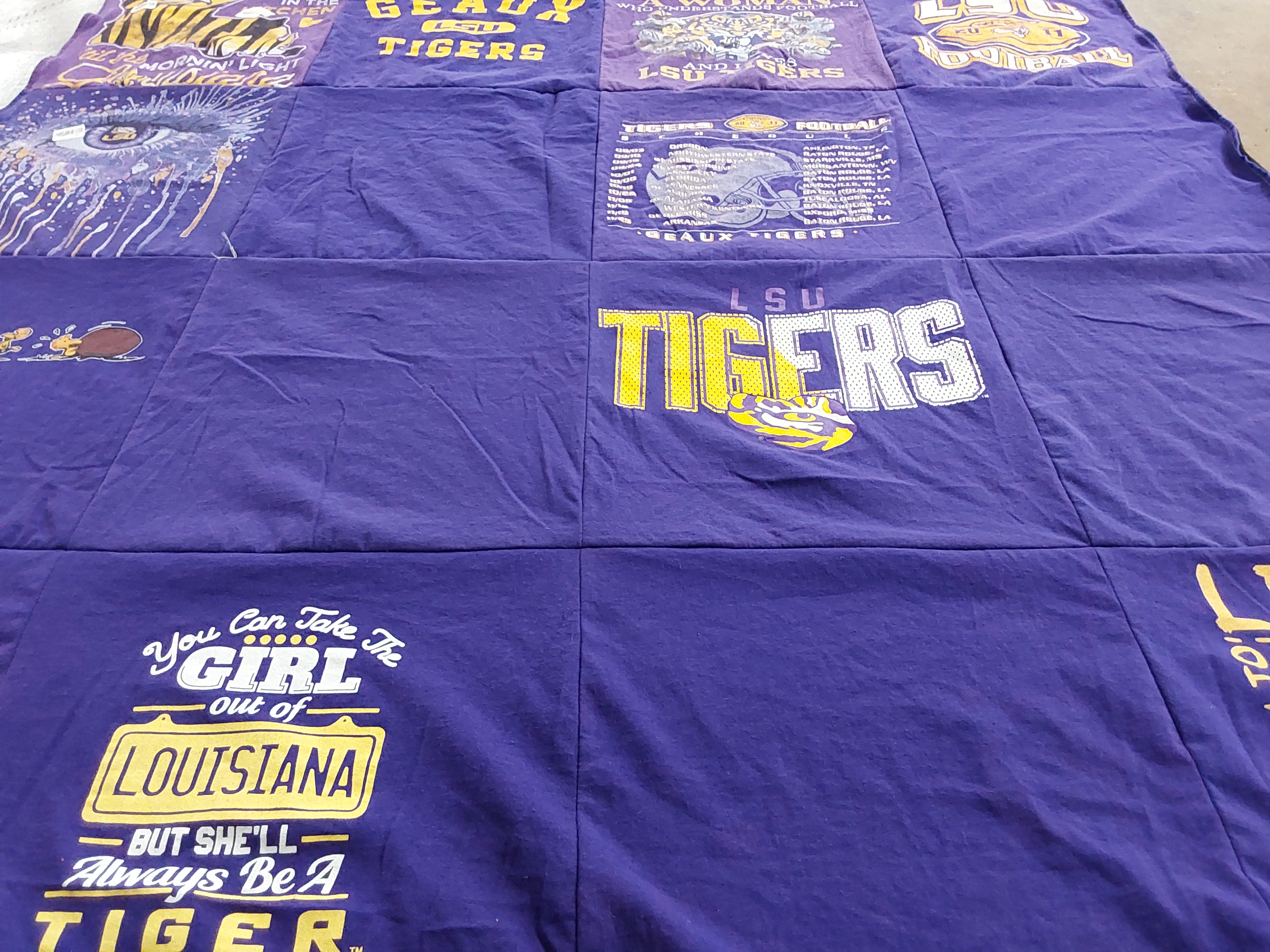 T-shirt quilt featuring lsu tigers by Cindy from TX
