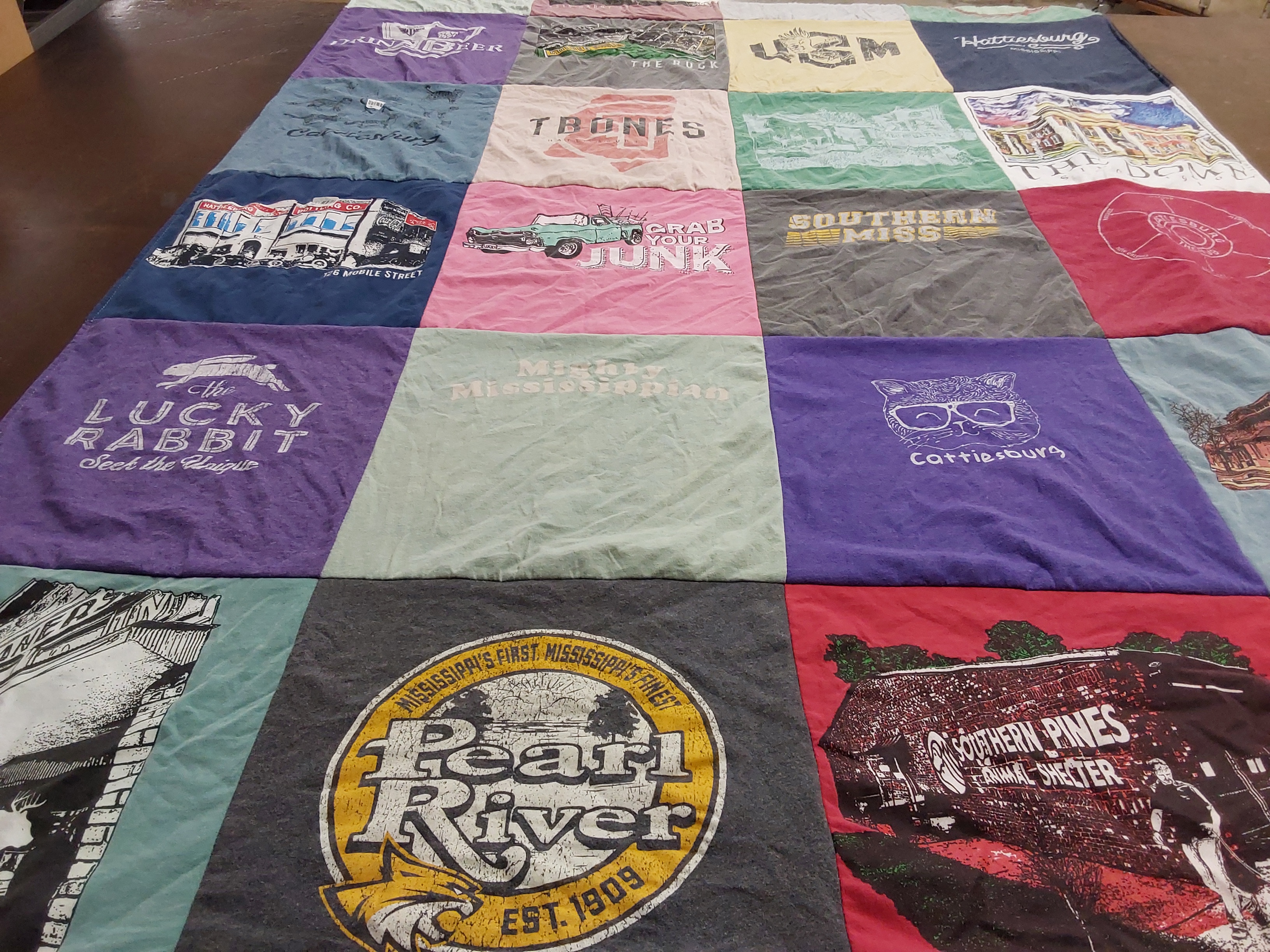 T-shirt quilt from southern miss university by Karen from MS