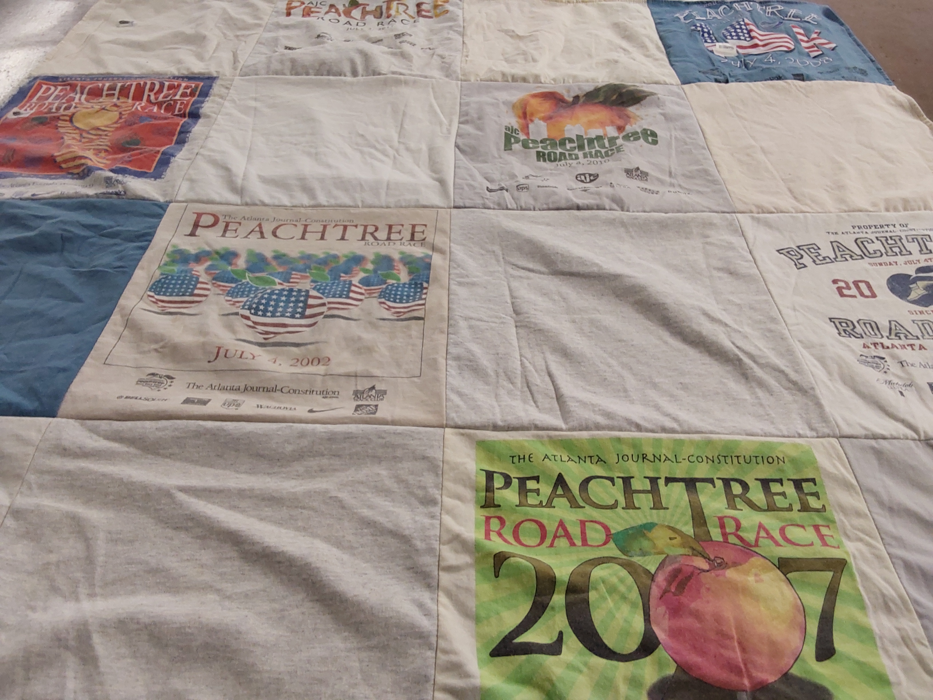 T-shirt quilt with running, marathons themes by KATHLEEN from GA