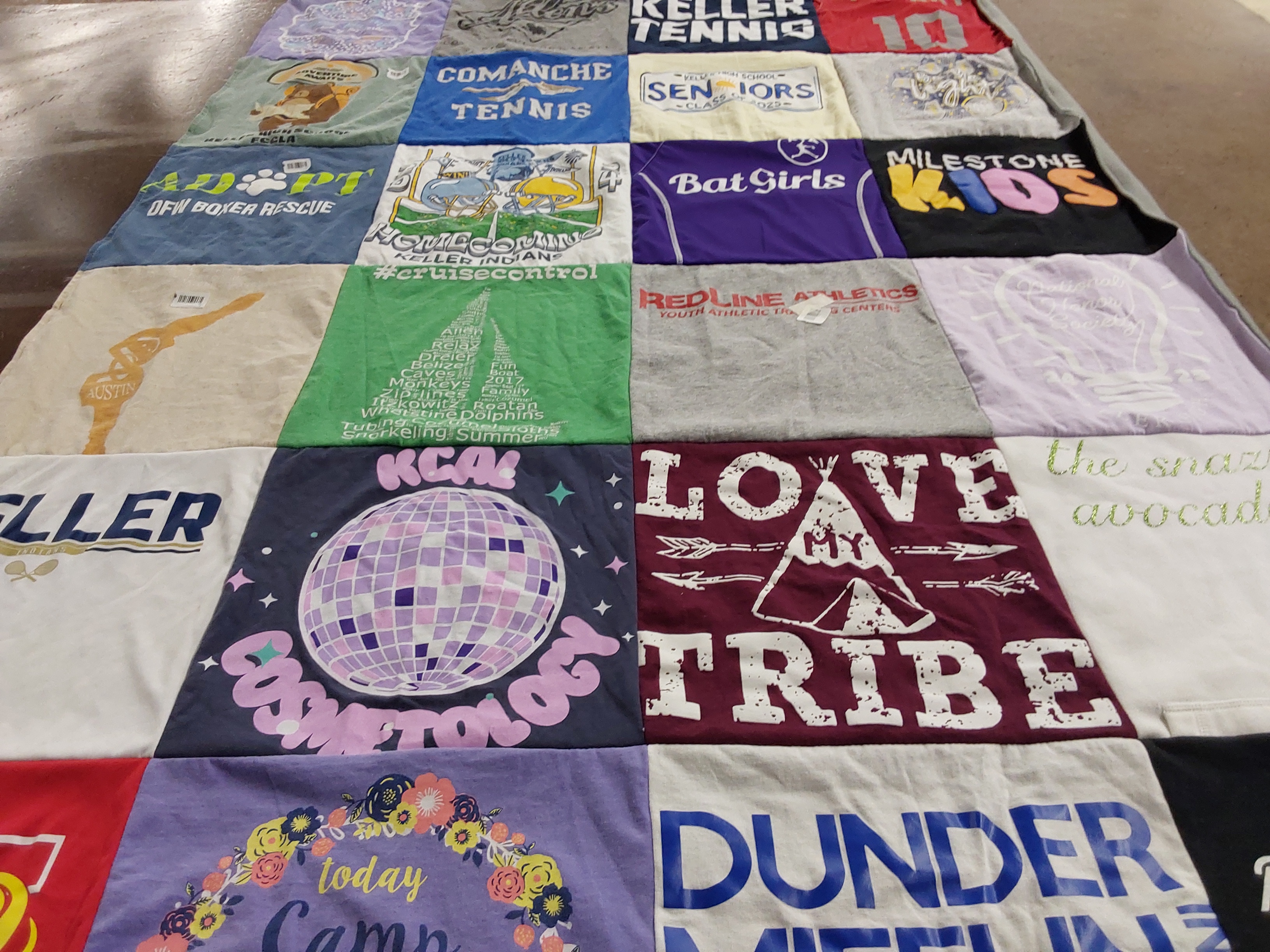 T-shirt quilt featuring keller tennis by Heather  from FL