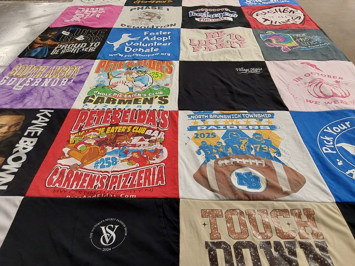 T-shirt quilt featuring north brunswick township raiders by Marissa from NJ