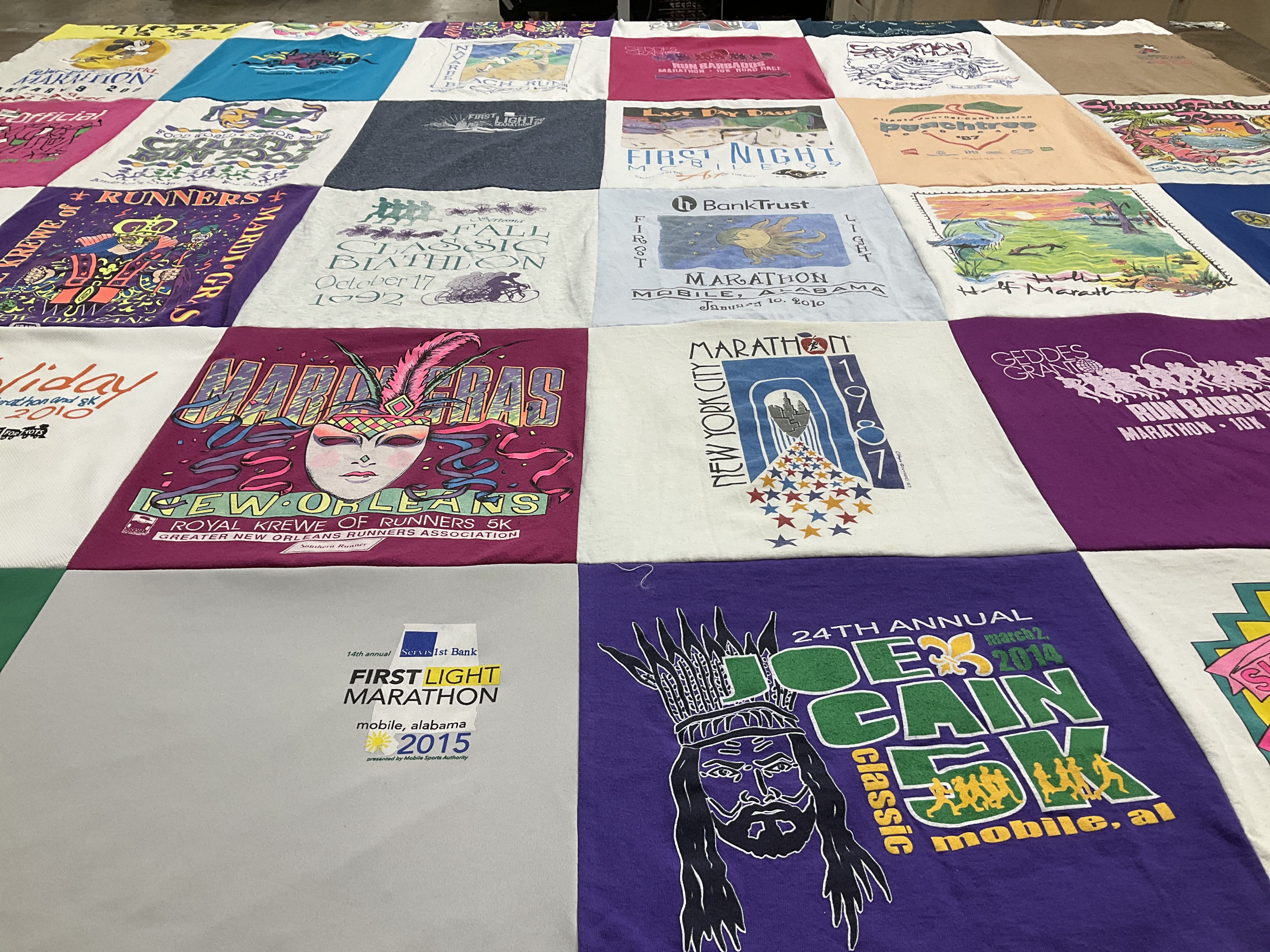 T-shirt quilt with running, festivals themes by Kent from AL