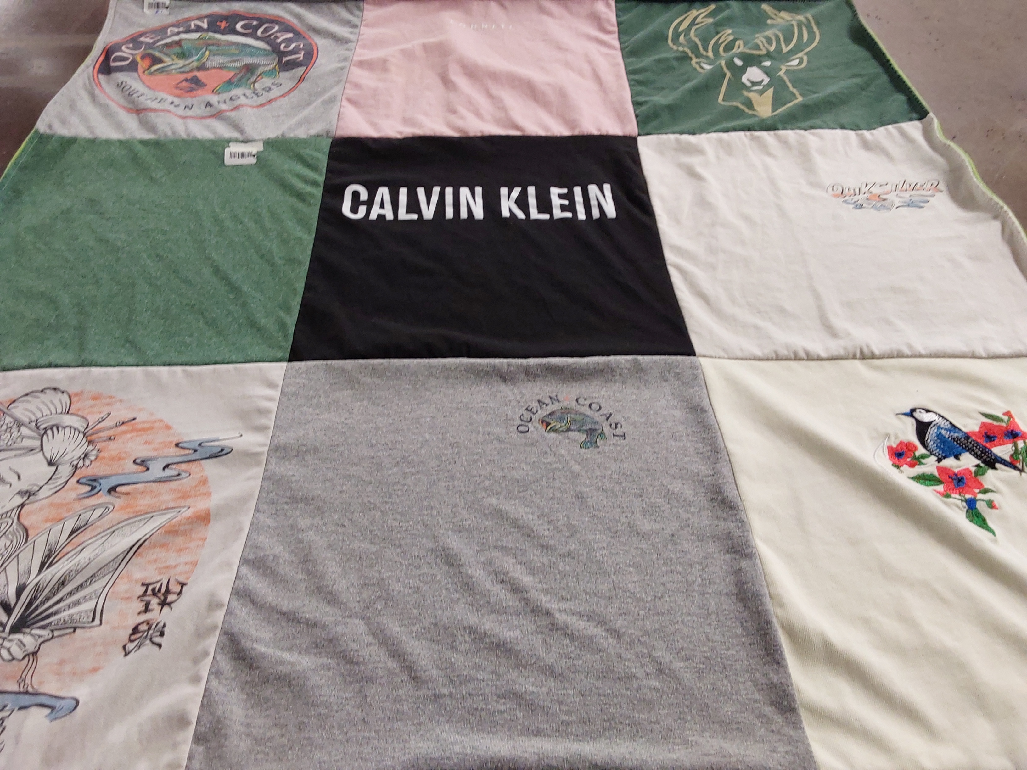 T-shirt quilt with nature, wildlife themes by Ginger from MS