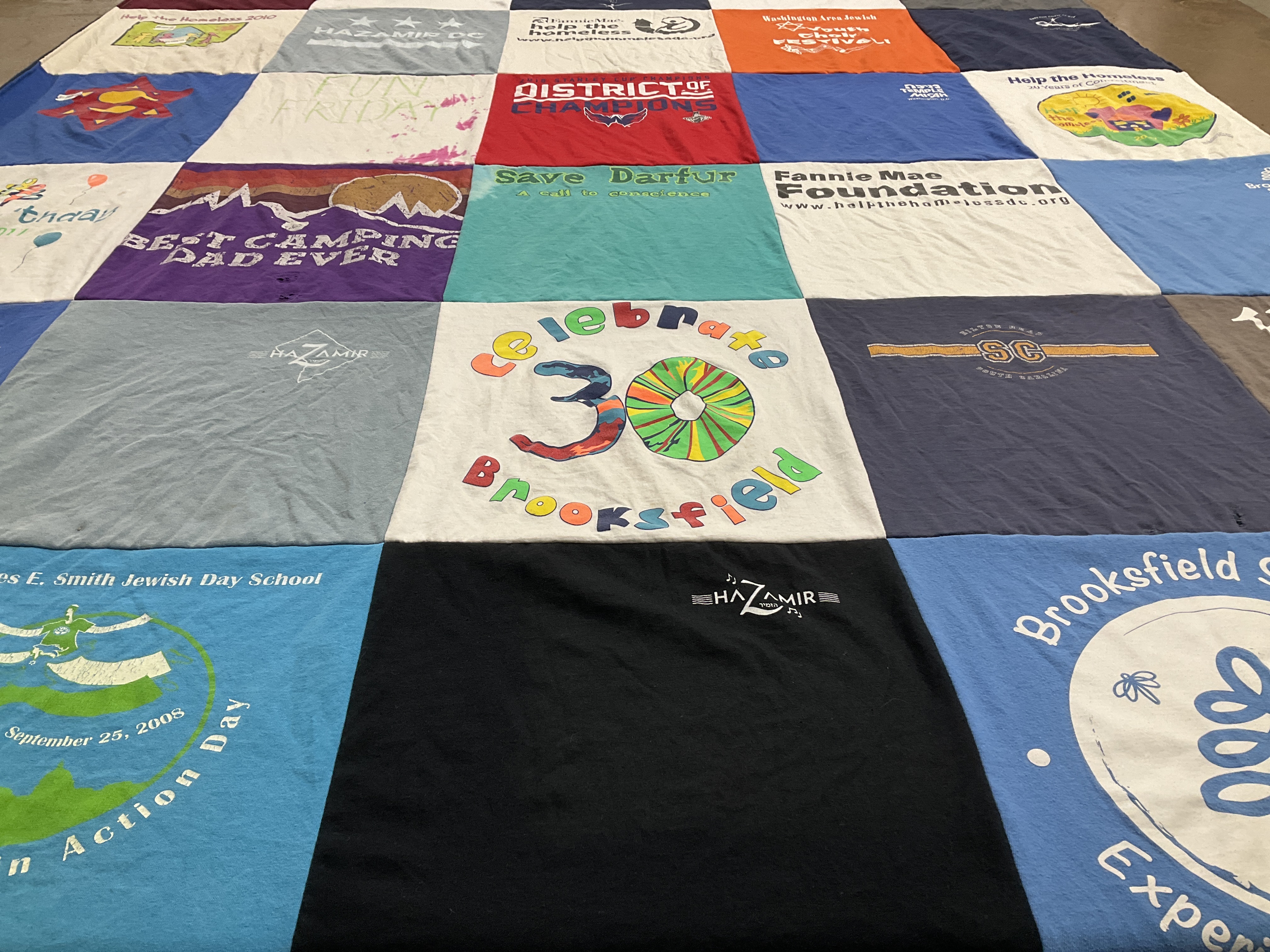 T-shirt quilt from james e. smith jewish day school by Teddy from MD