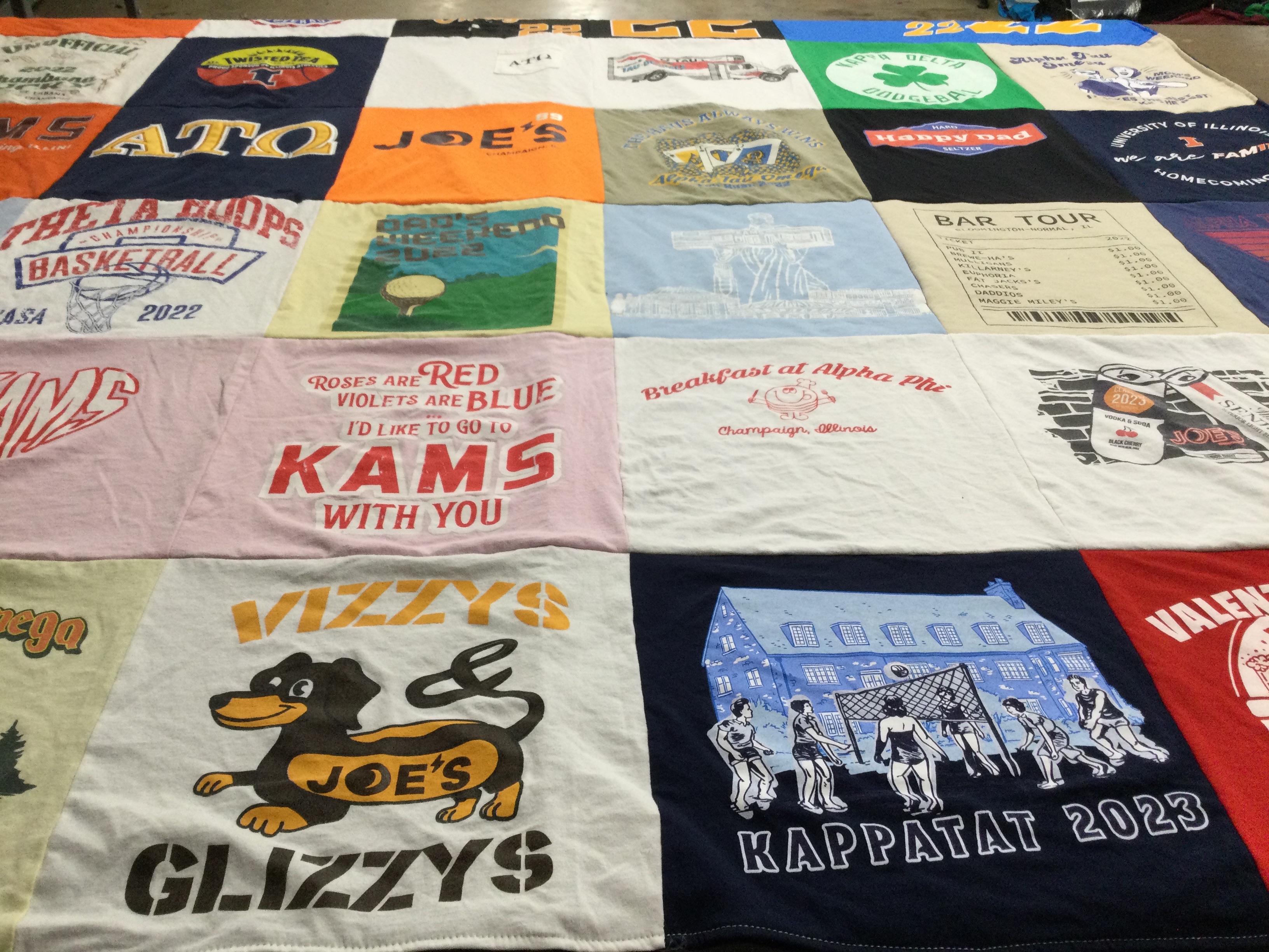 T-shirt quilt from university of illinois by Owen from MI