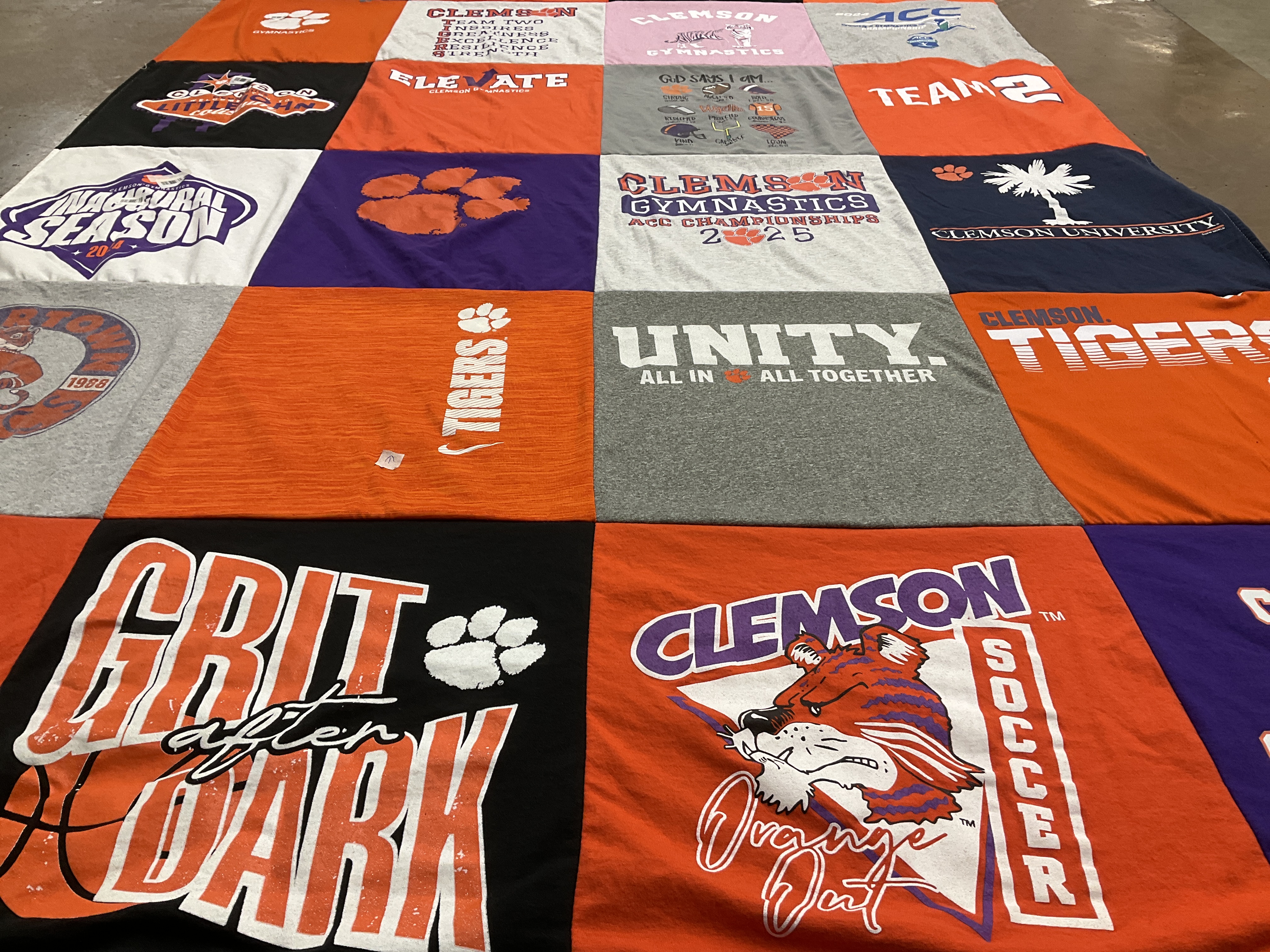 T-shirt quilt featuring clemson tigers soccer by Jill from GA