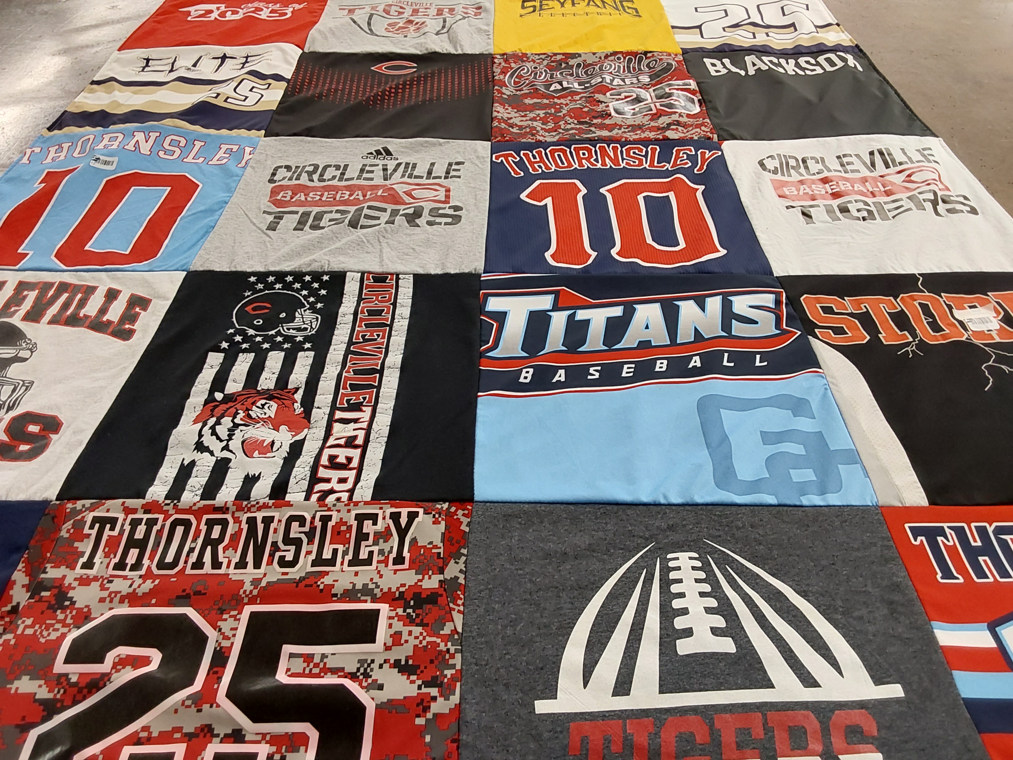T-shirt quilt featuring circleville tigers, titans baseball by Christopher from OH