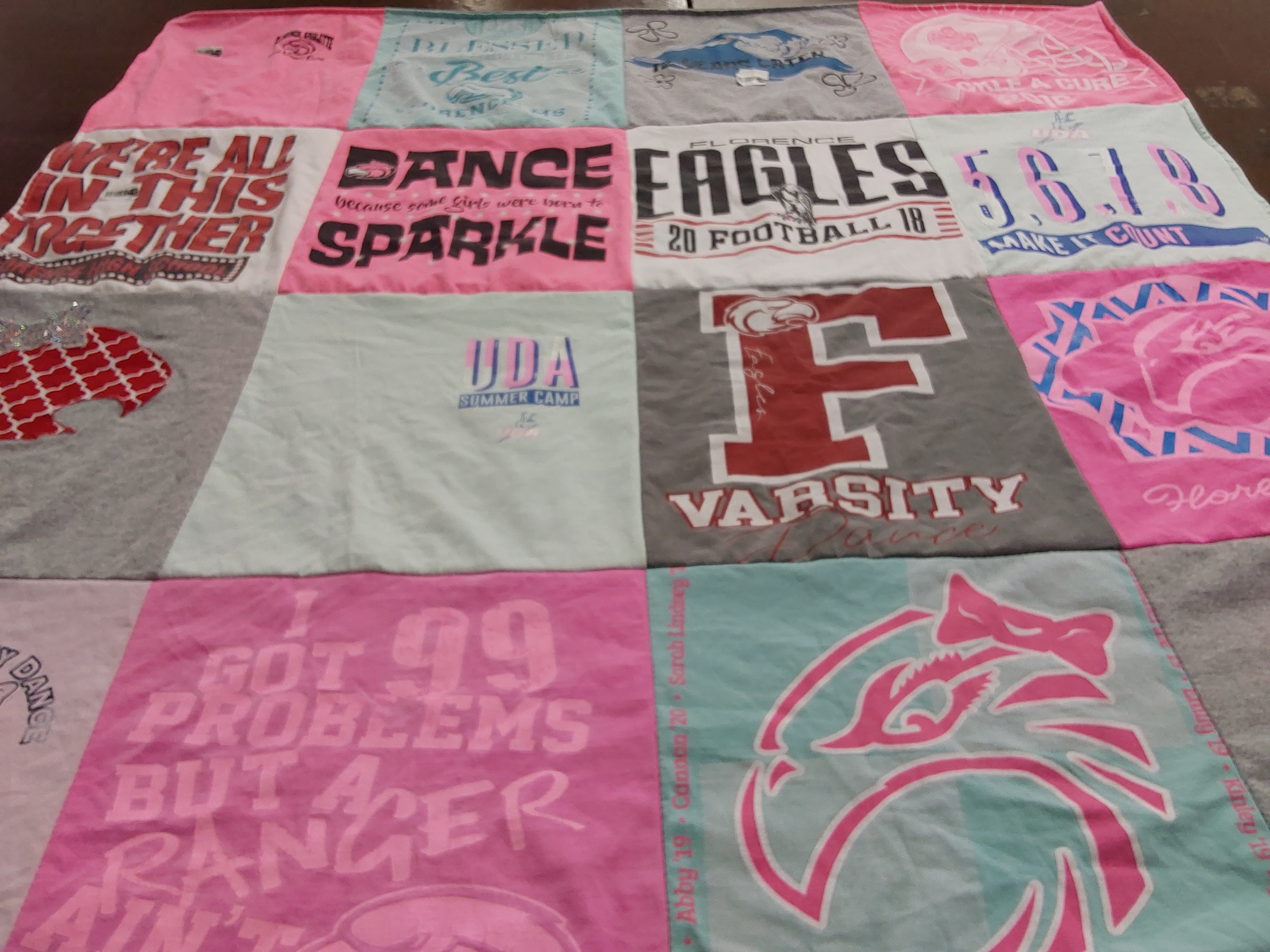 T-shirt quilt featuring florence eagles by Kathryn from MS