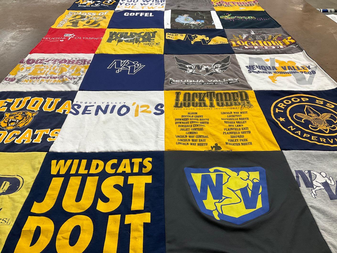 T-shirt quilt featuring nequa valley high school cross country by Kara from IL