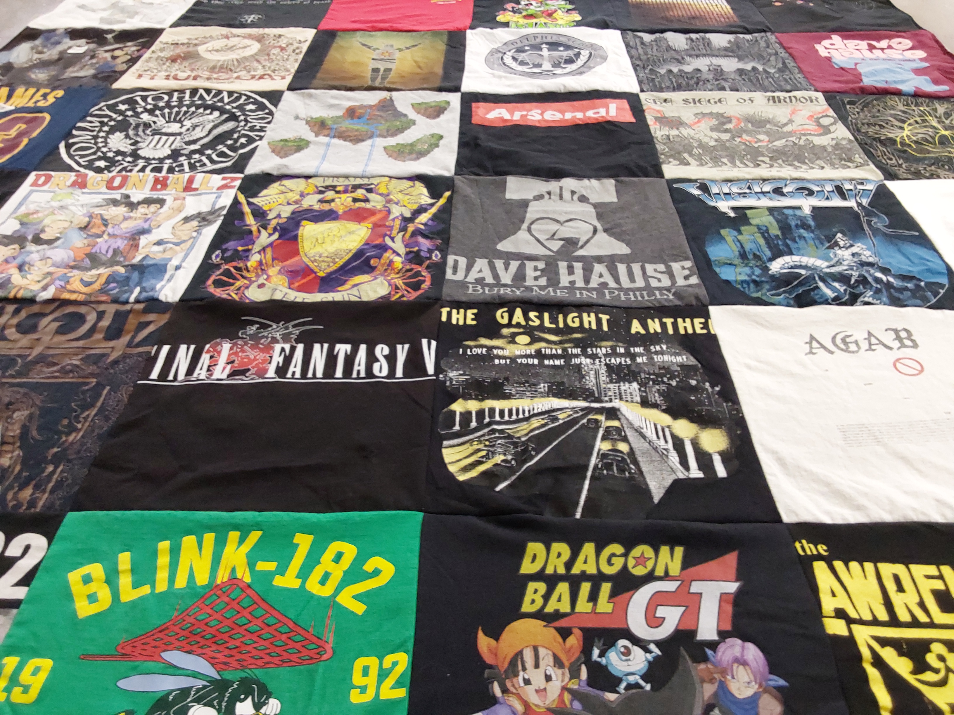 T-shirt quilt with anime, music themes by Chris from TN