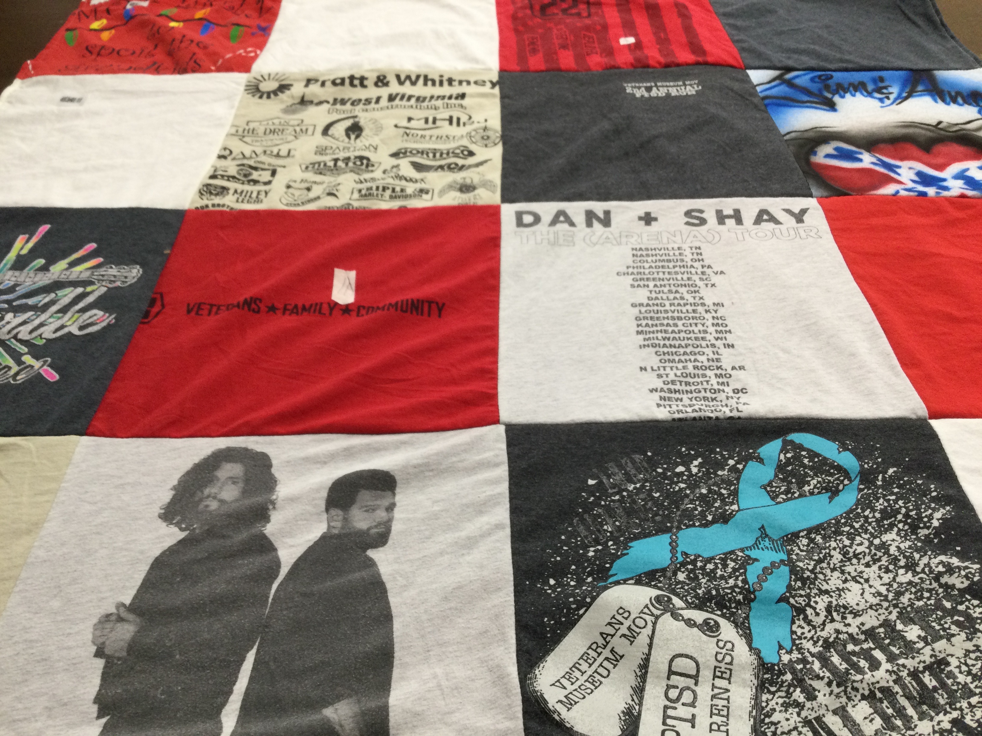 T-shirt quilt with music, community service themes by Tabitha from WV
