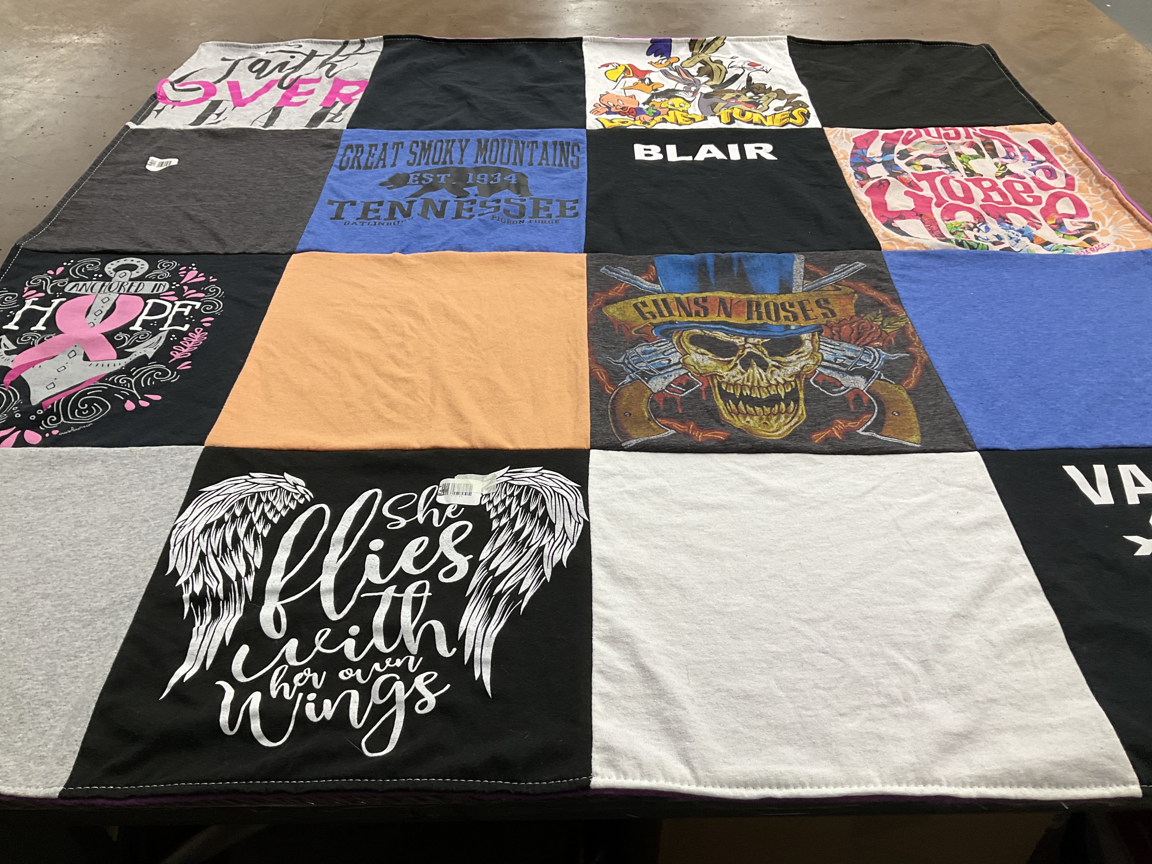 T-shirt quilt from blair college by Tabitha from WV