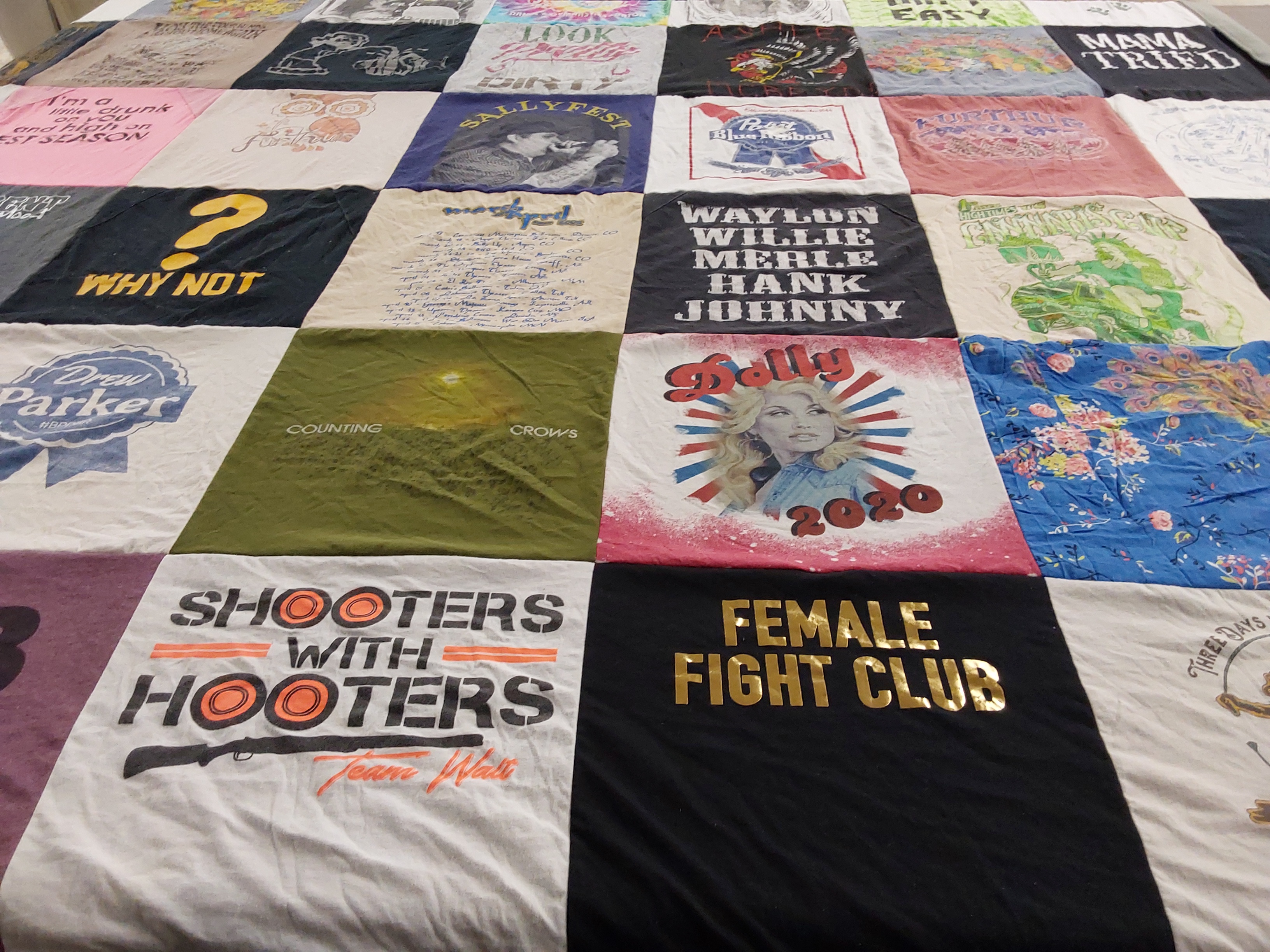T-shirt quilt with music, country music themes by Johnna from PA