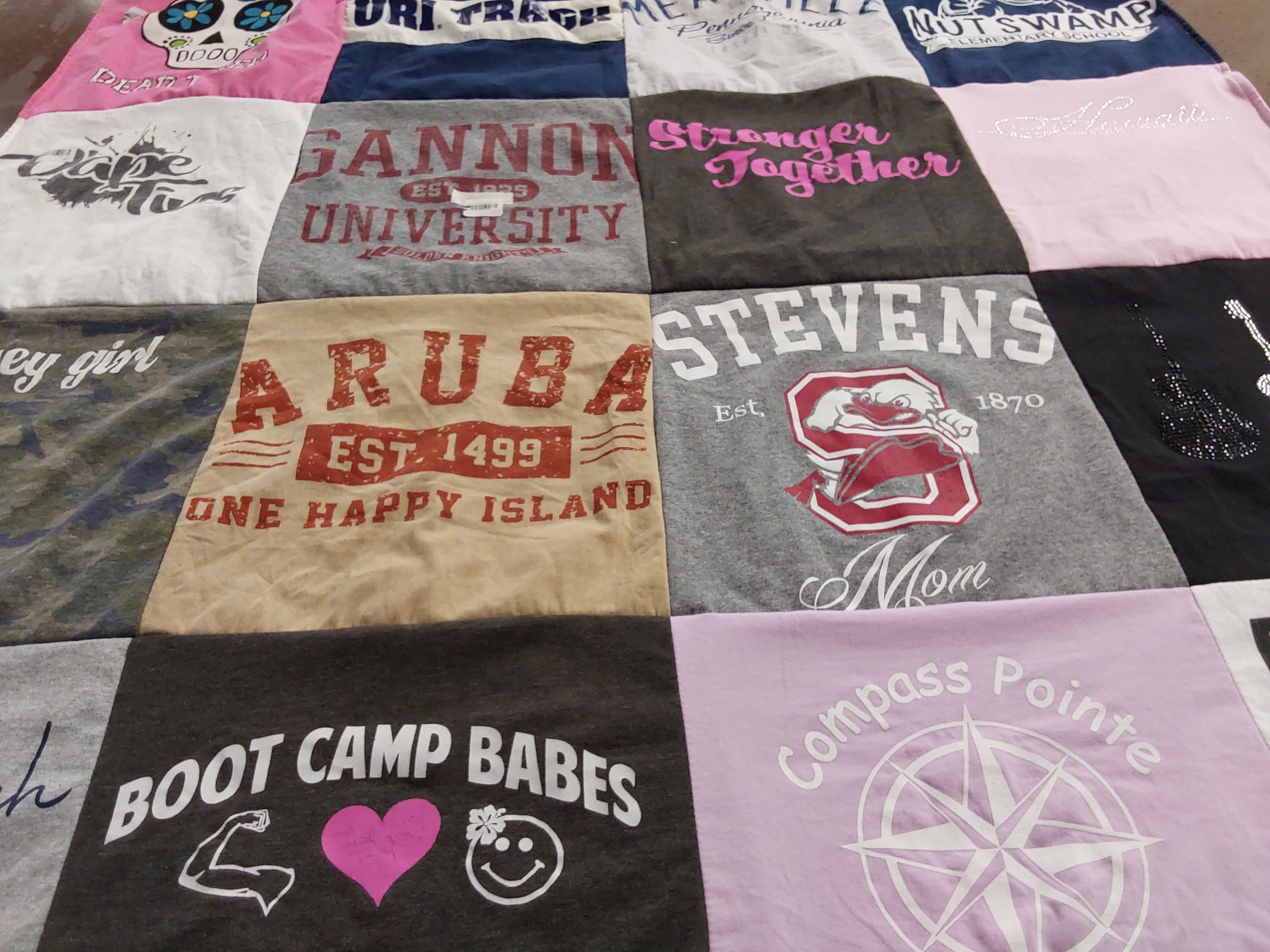 T-shirt quilt from gannon university, stevens university by Patricia from FL