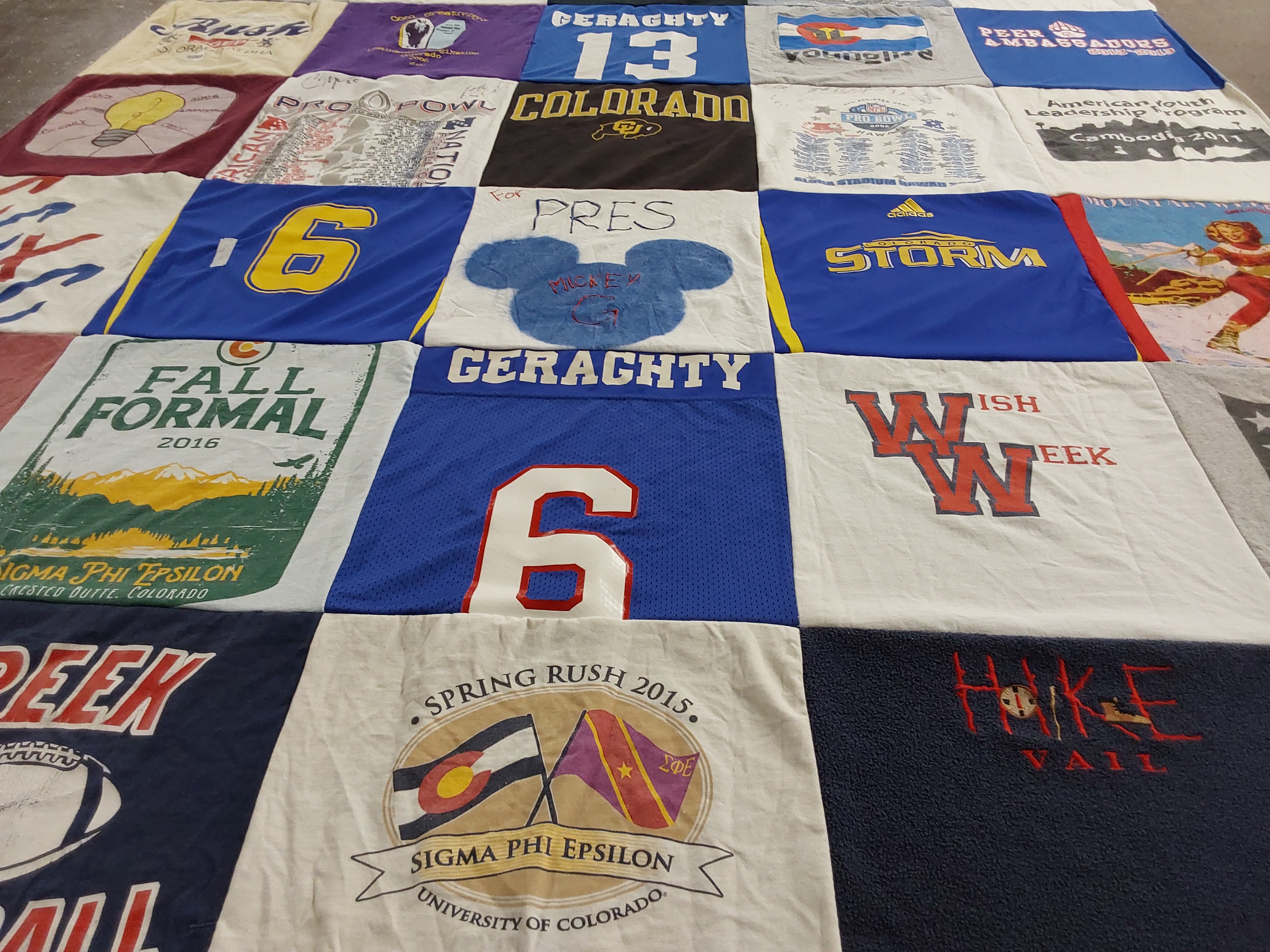 T-shirt quilt from university of colorado by Jennifer from CO