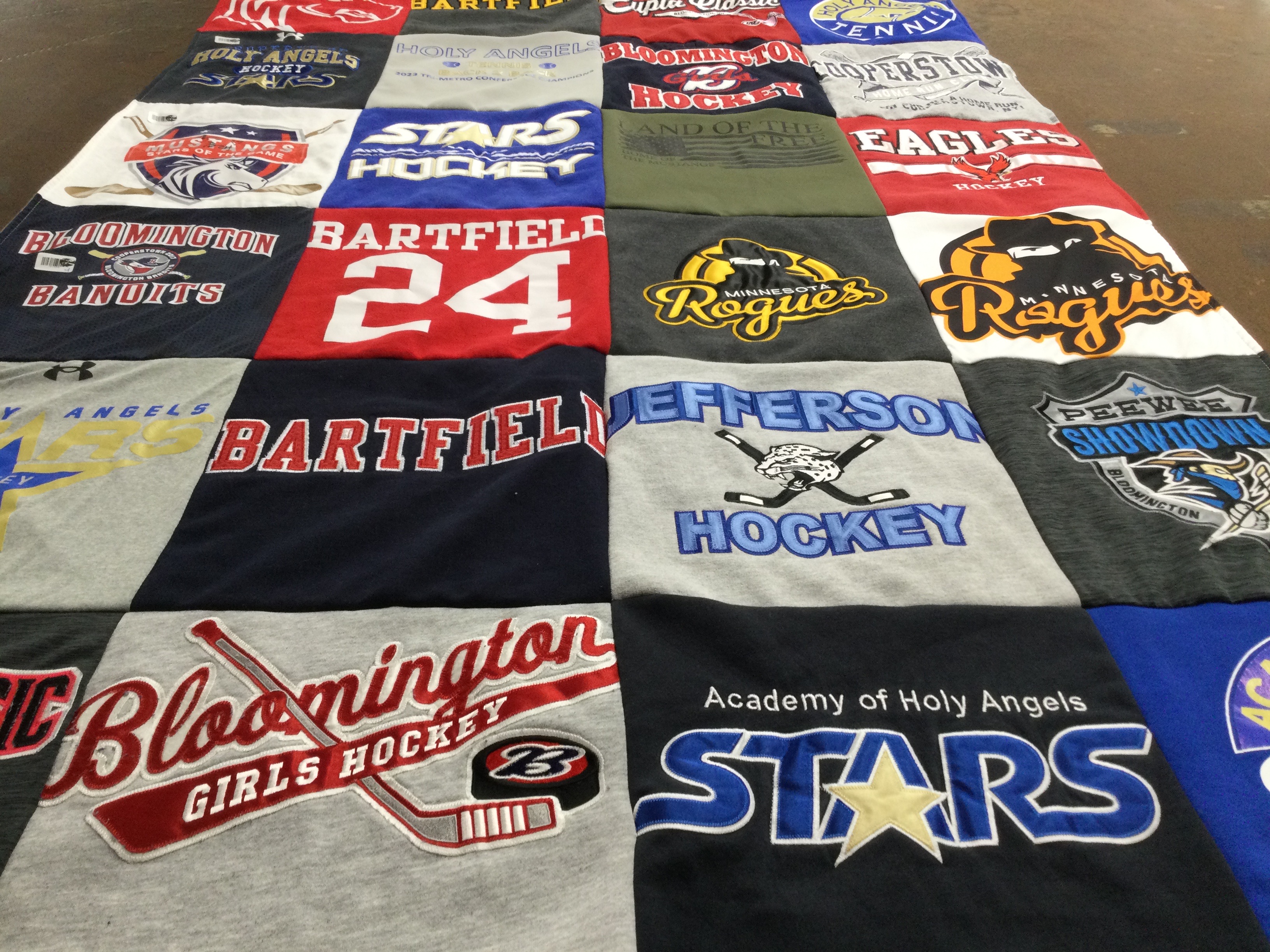T-shirt quilt featuring bloomington girls hockey, minnesota rogues by Heather from MN