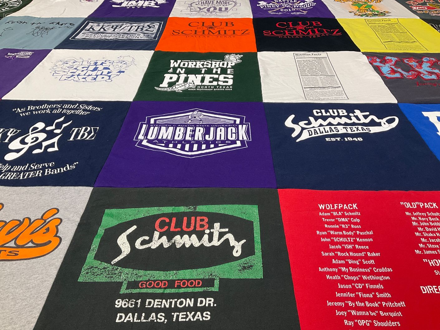 T-shirt quilt featuring wolfpack by Shawn from TX
