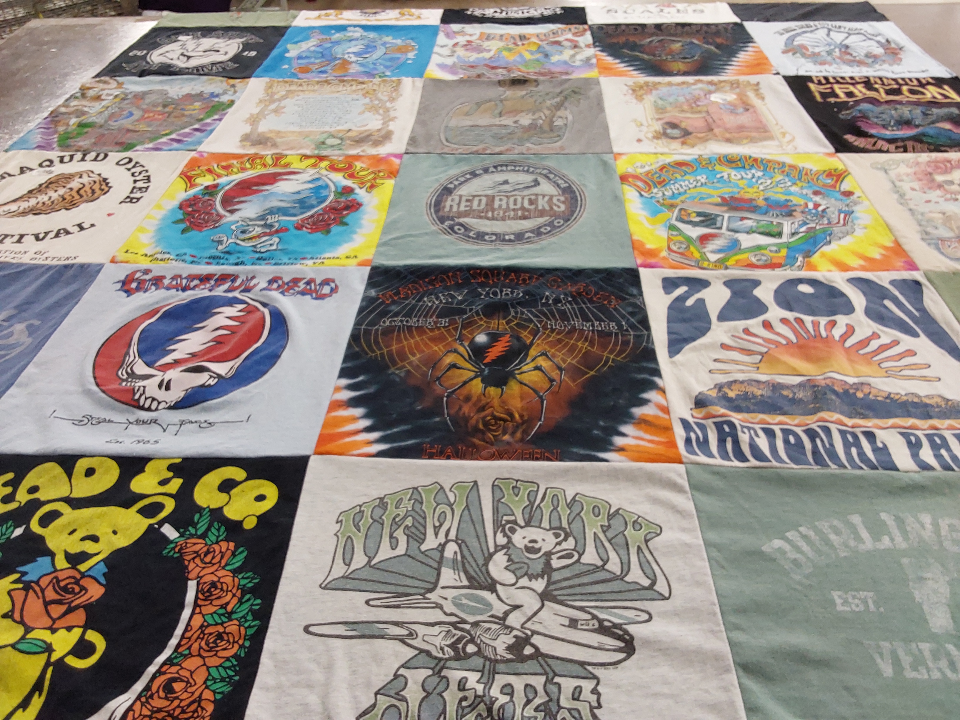 T-shirt quilt with music, nature themes by Thomas from NY