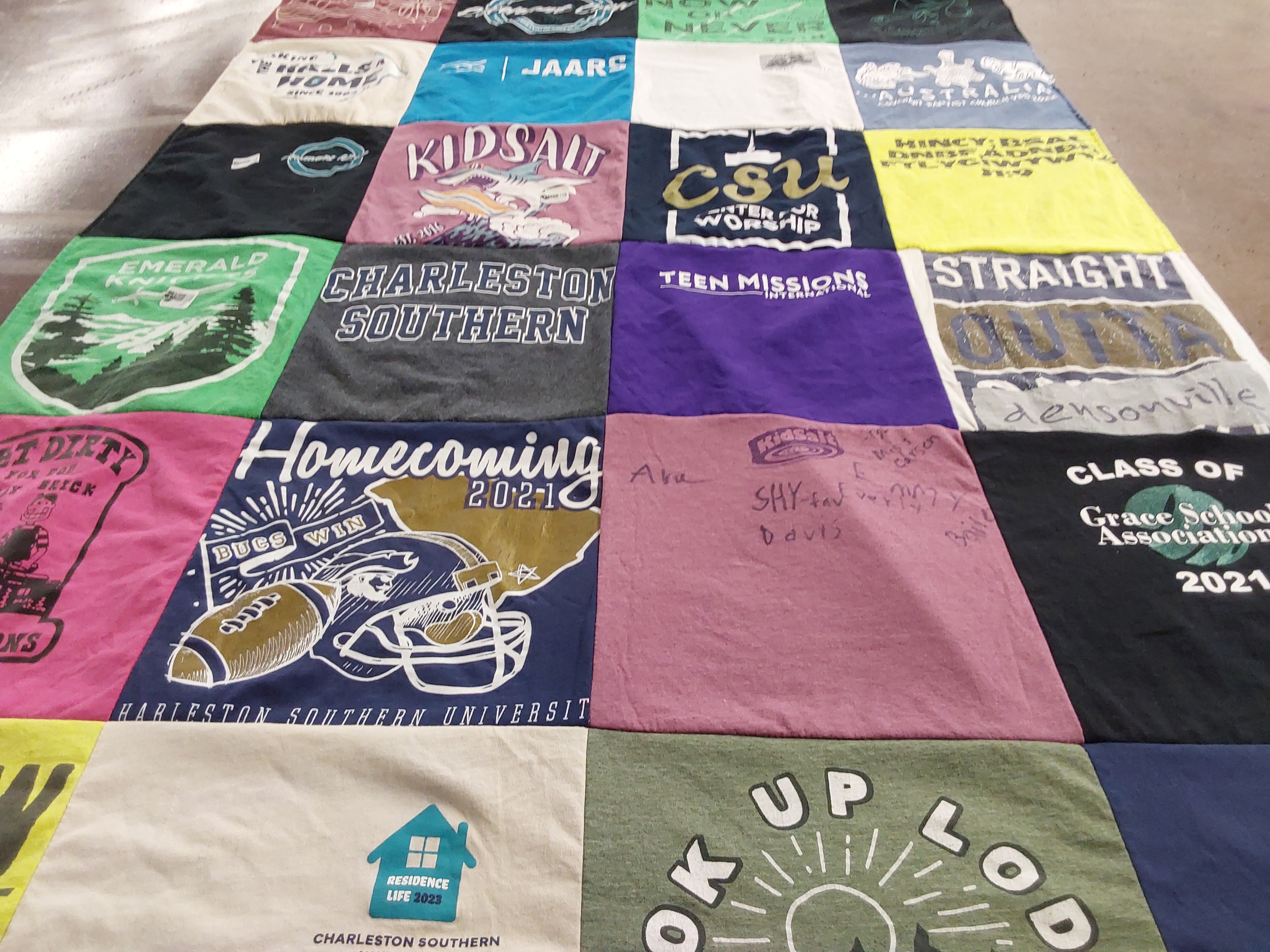 T-shirt quilt featuring charleston southern university football team by Mary from FL