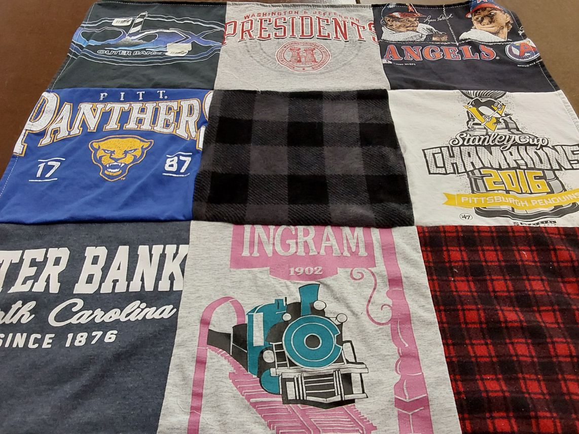 T-shirt quilt featuring pittsburgh penguins hockey team by Sally from PA
