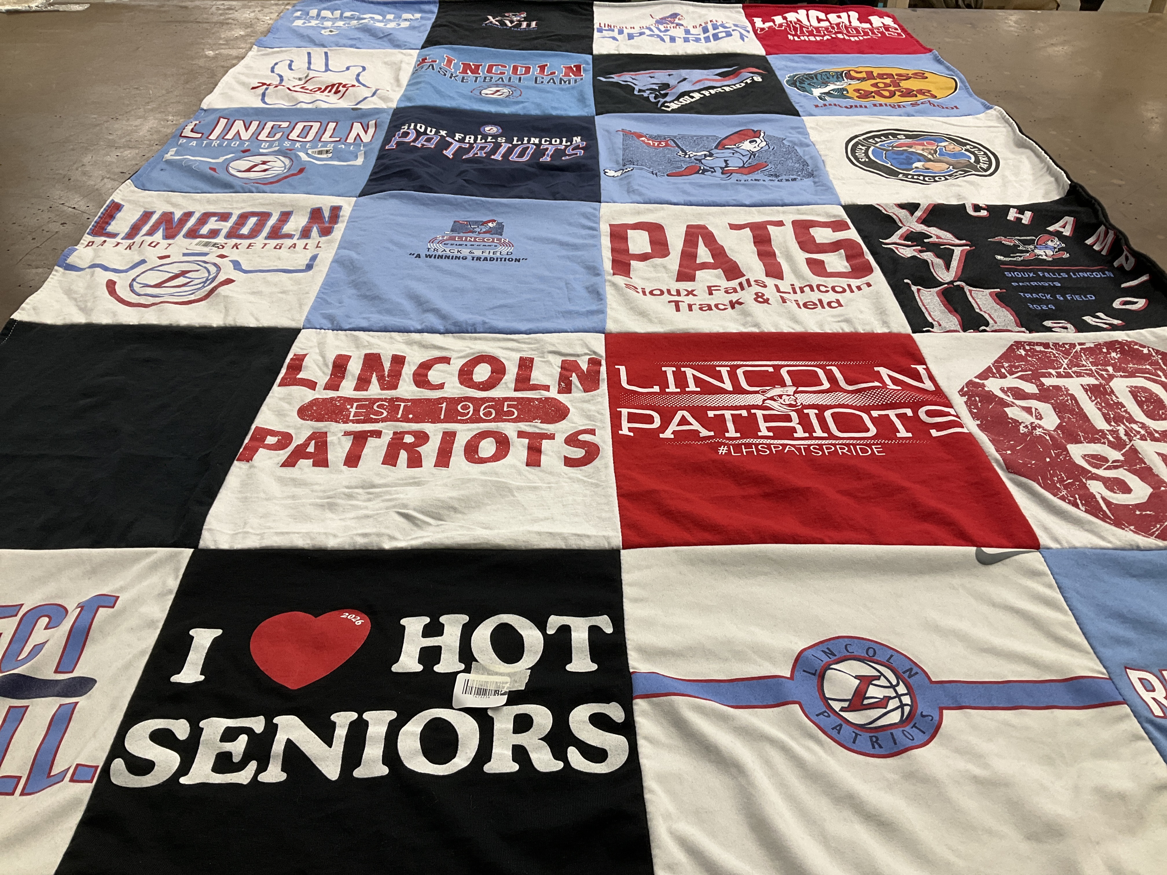 T-shirt quilt featuring lincoln patriots by Mike from SD