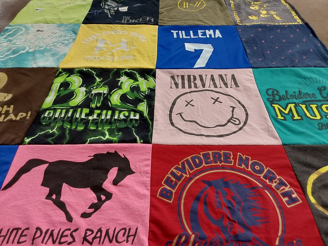 T-shirt quilt from belvidere north high school by Jenny from IL