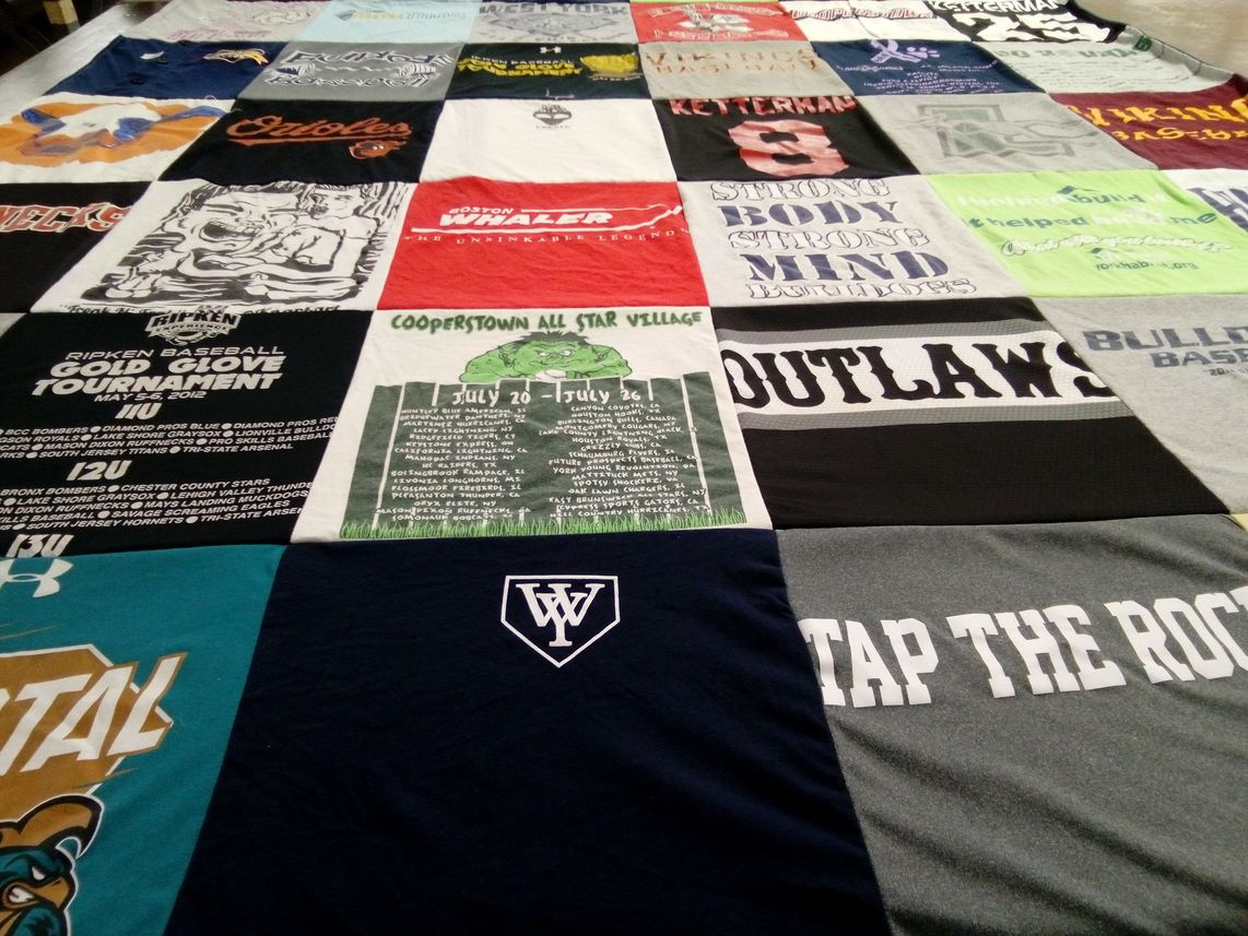T-shirt quilt from westminster college by Adrienne from PA
