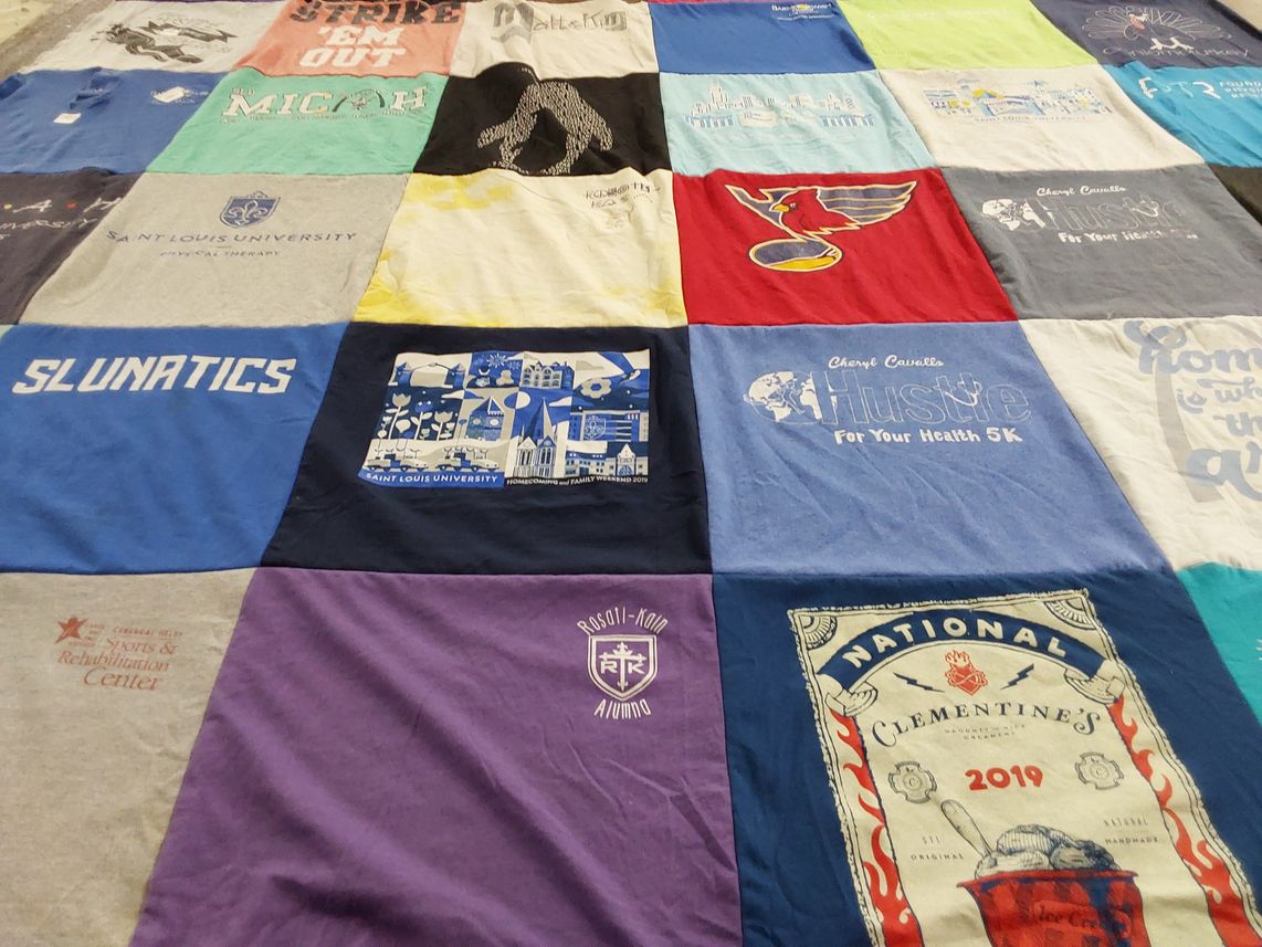 T-shirt quilt from saint louis university by Caroline from IL