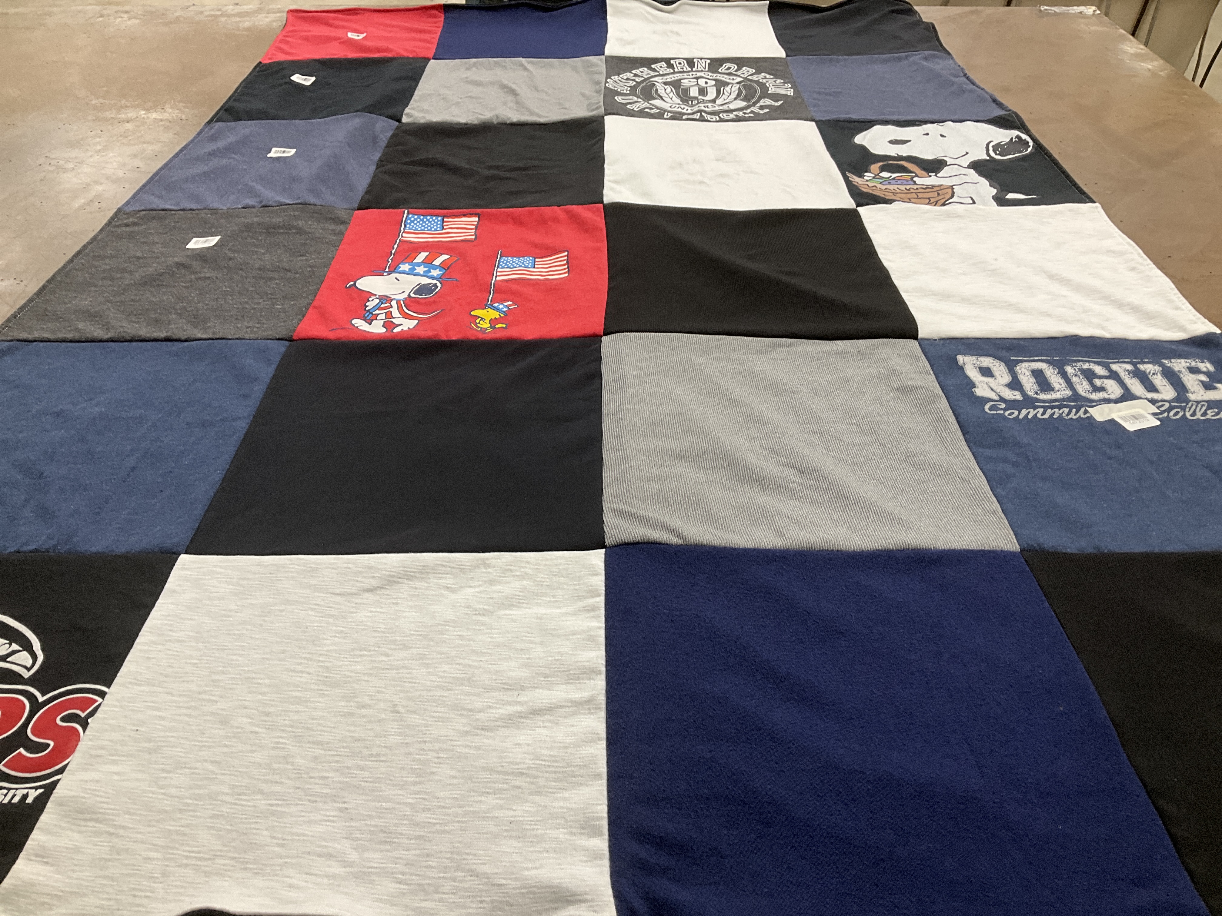 T-shirt quilt from rogue community college by Lexi from CA