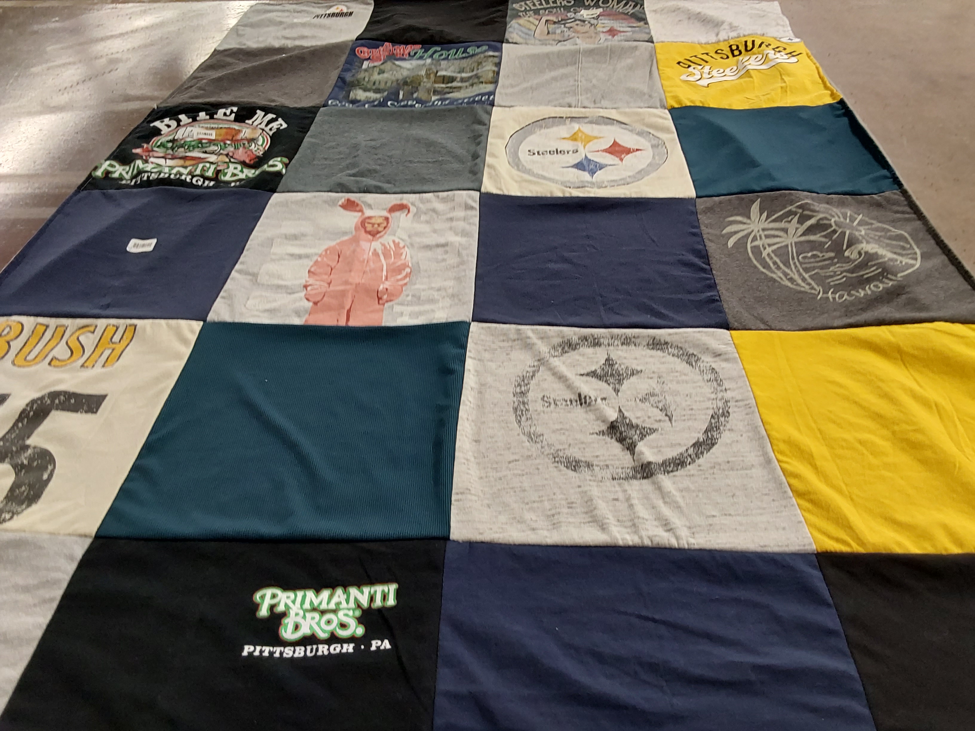 T-shirt quilt featuring pittsburgh steelers by Lexi from CA