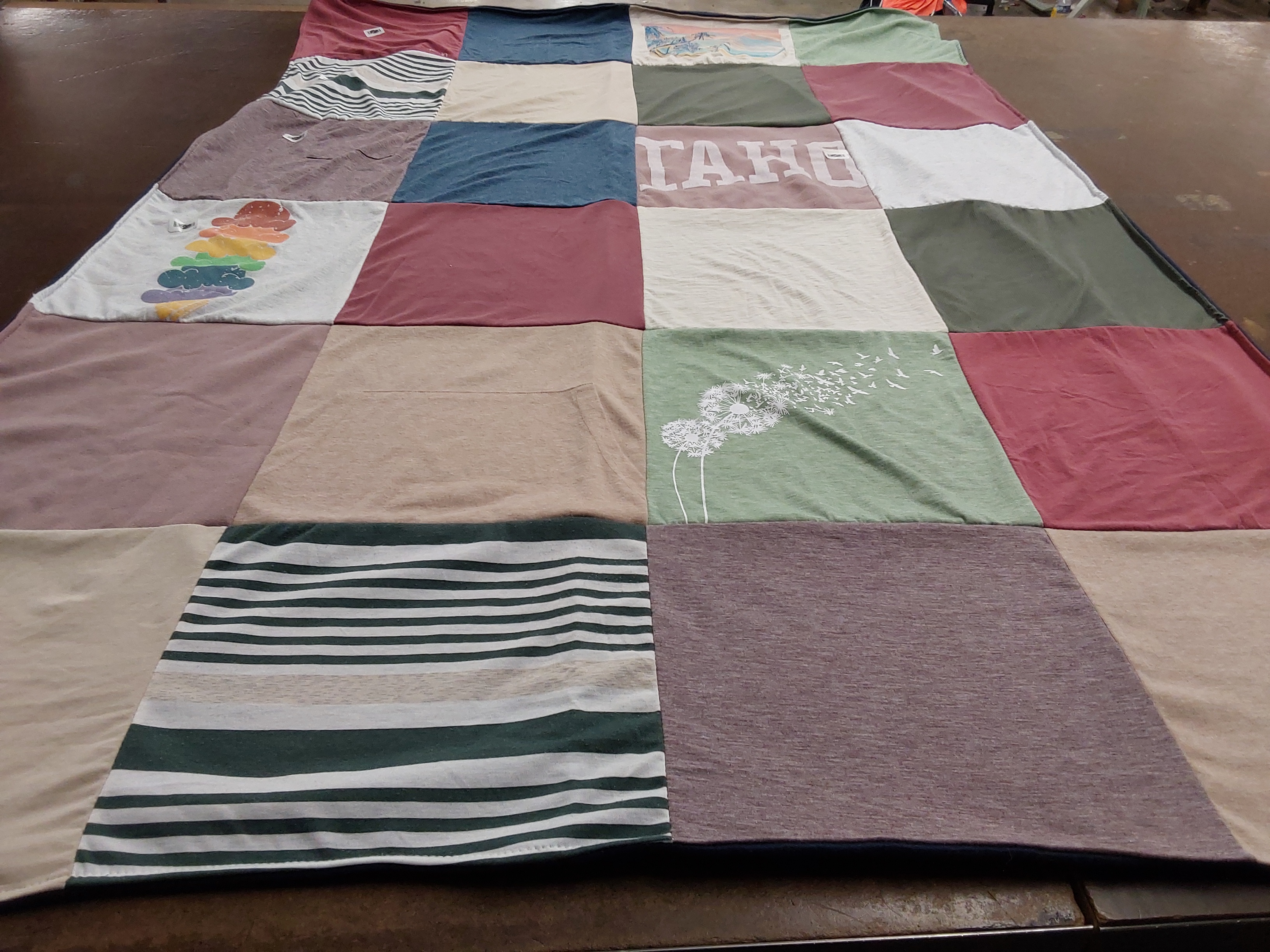 T-shirt quilt with nature, design themes by Lexi from CA