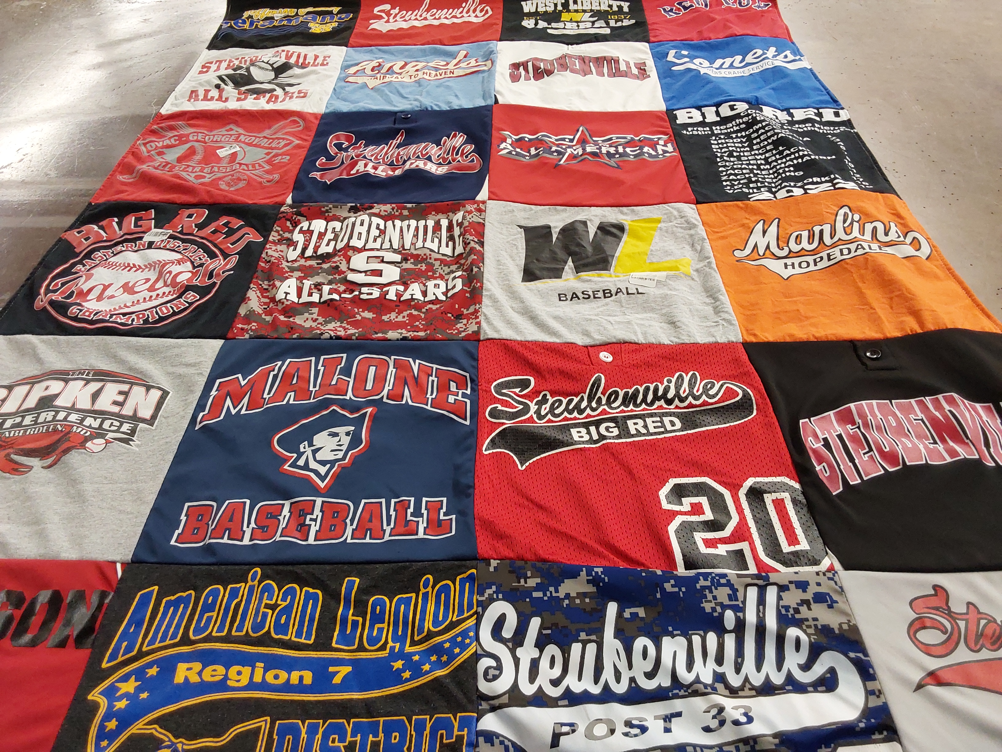 T-shirt quilt featuring steubenville big red, steubenville all stars by Melissa from OH
