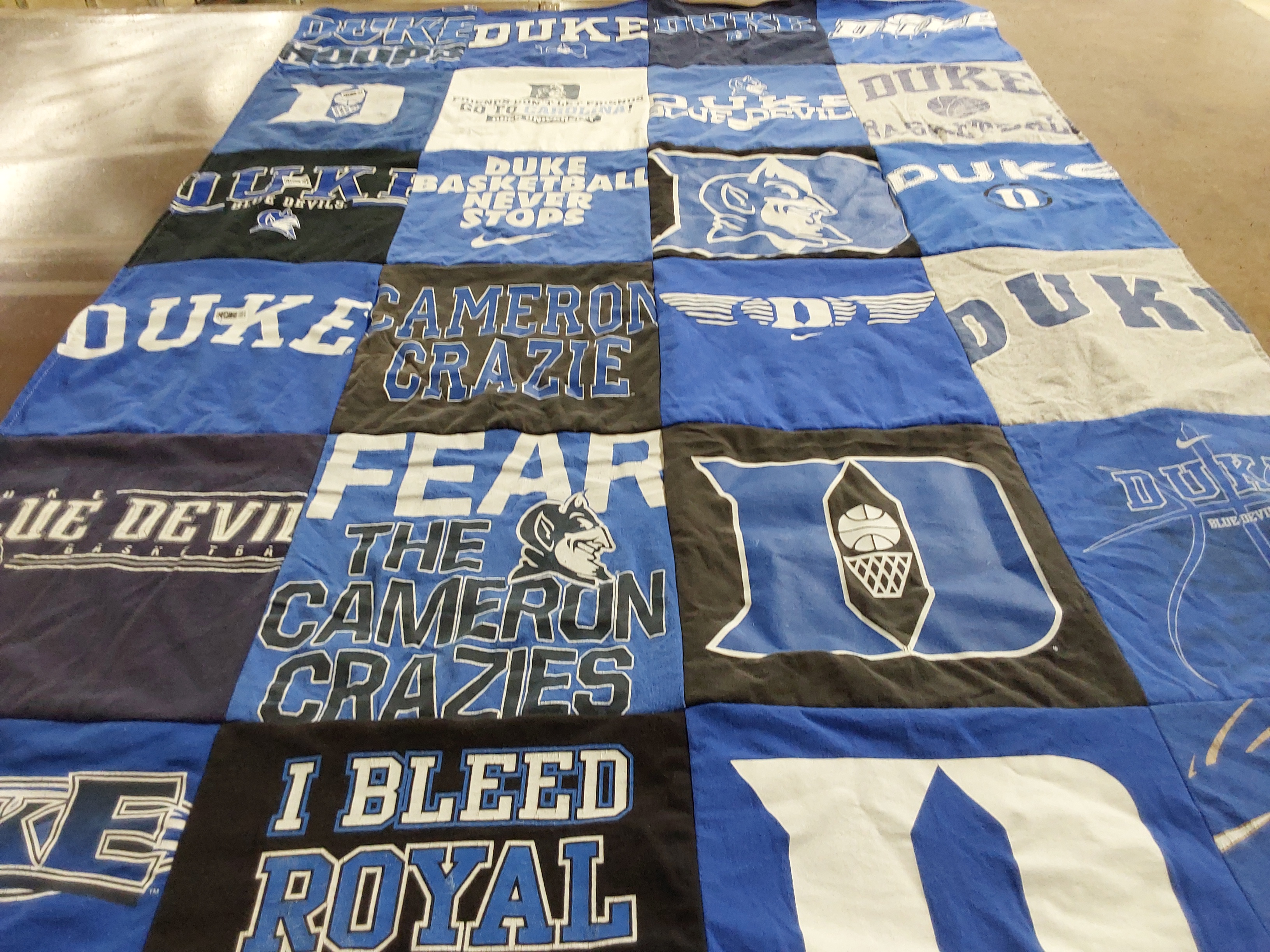 T-shirt quilt featuring duke university basketball by Amy from CO