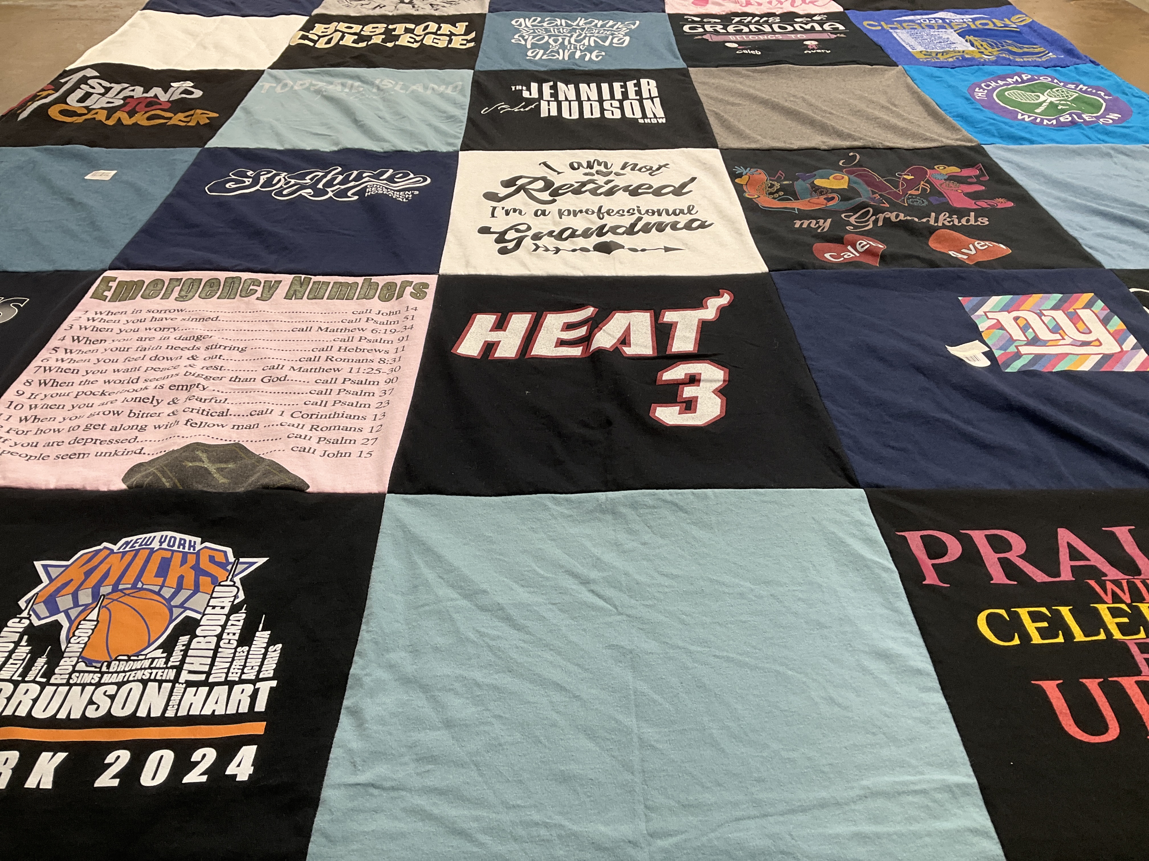 T-shirt quilt featuring new york knicks by Claudia from MD