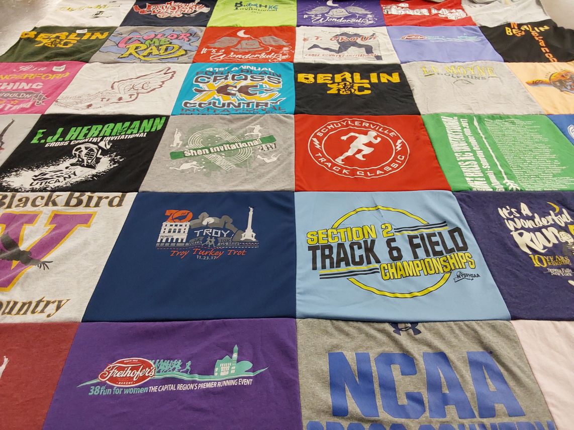 T-shirt quilt featuring schuylerville track classic by Cayla from NY