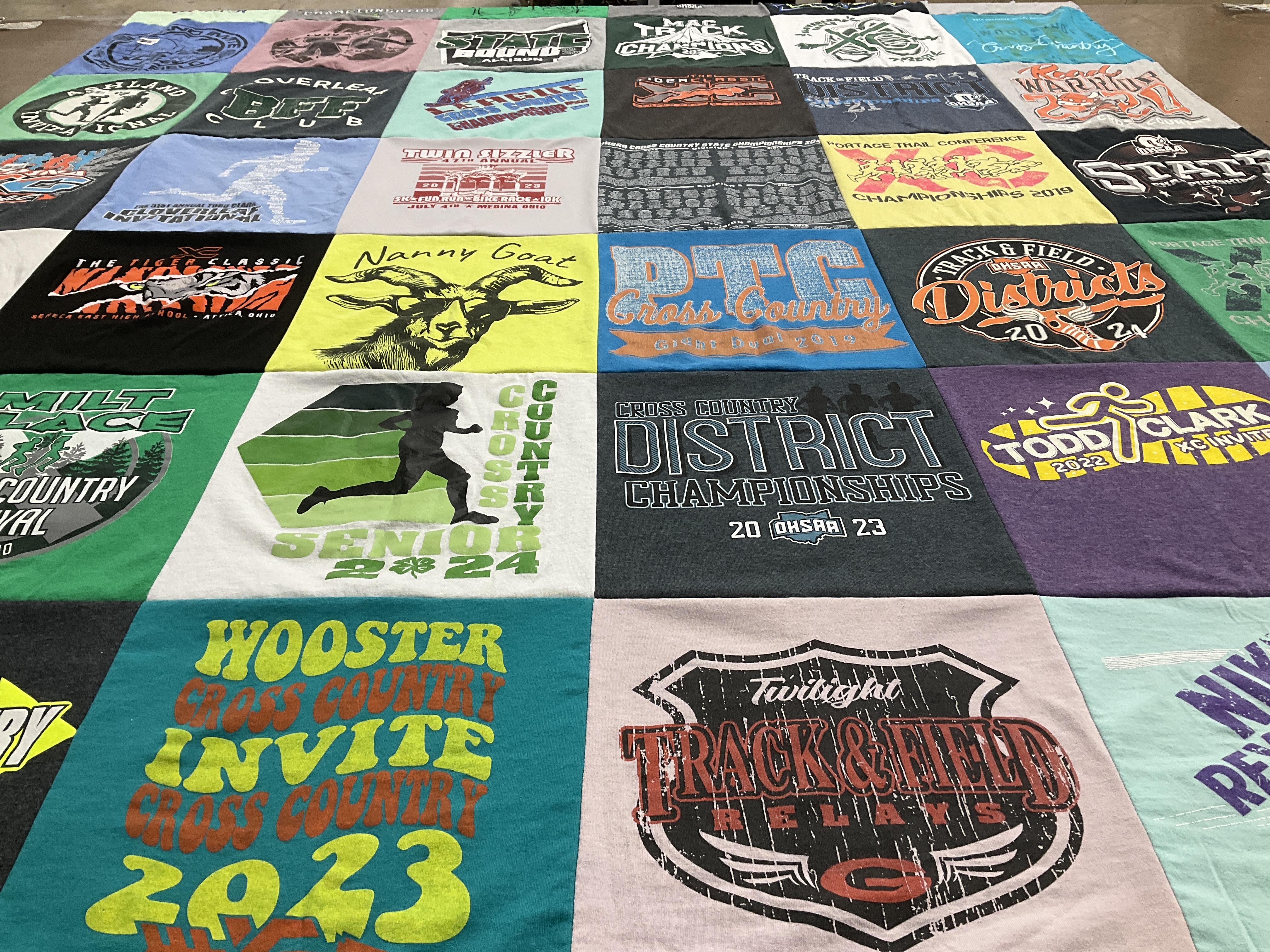 T-shirt quilt featuring wooster cross country team by Alexis from OH