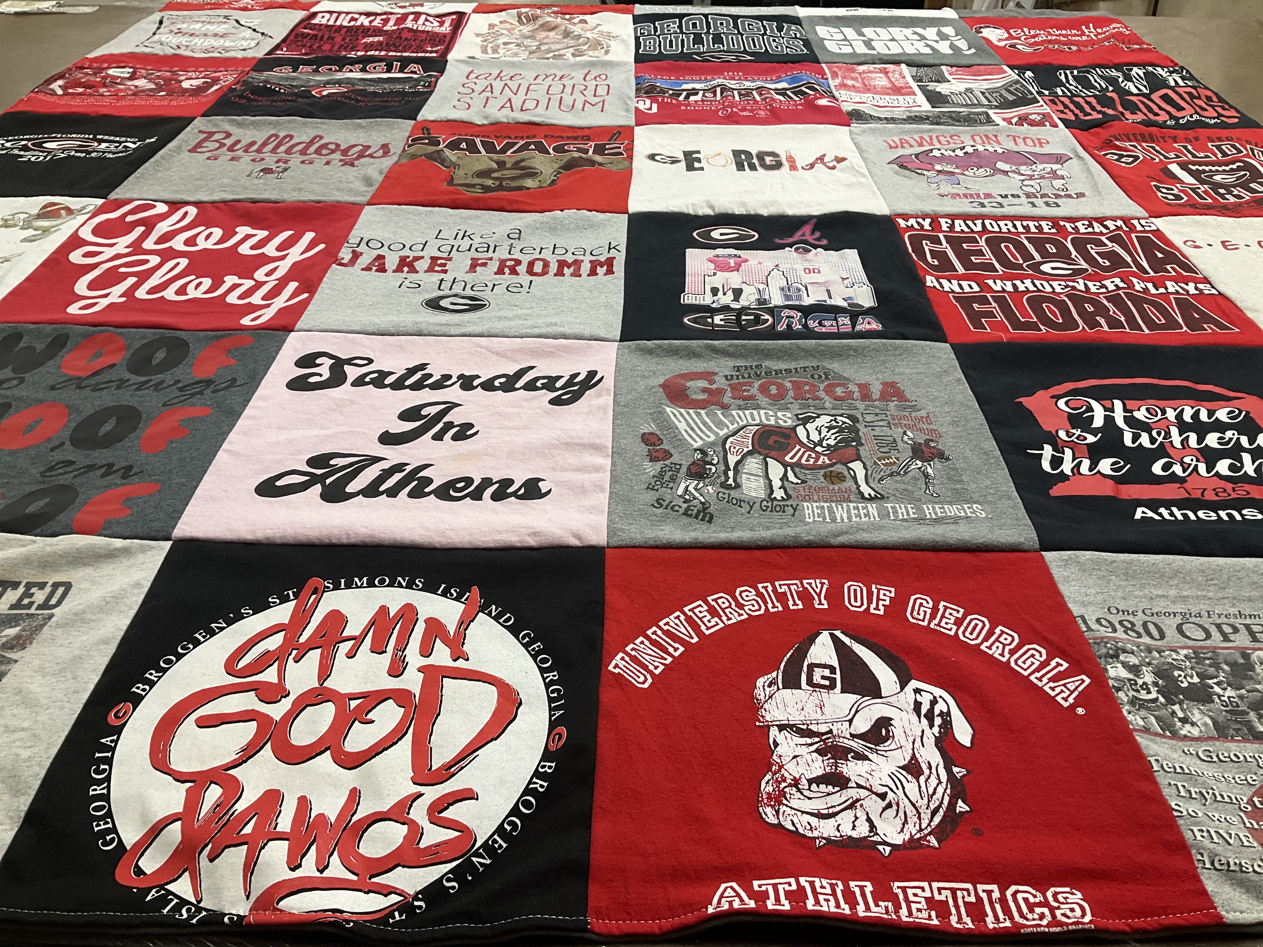 T-shirt quilt featuring georgia bulldogs by Carole from GA