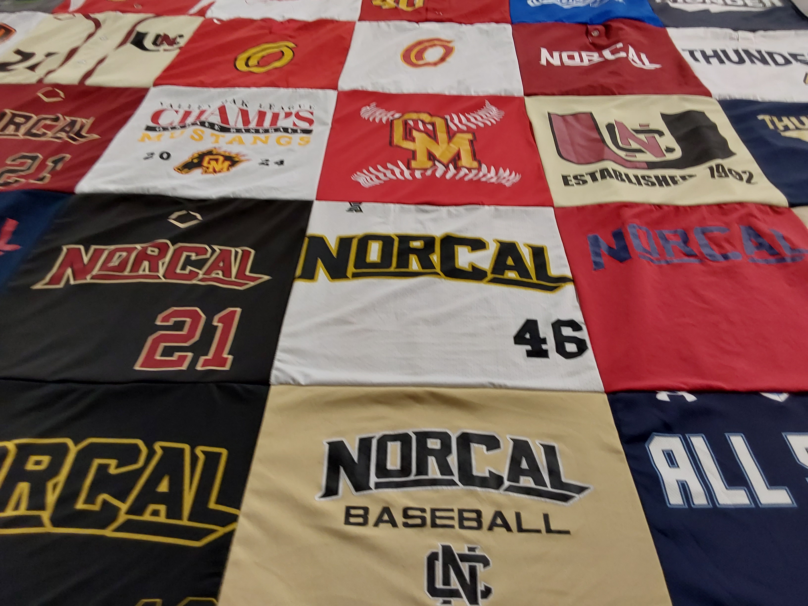 T-shirt quilt featuring norcal baseball by Crystal from CA