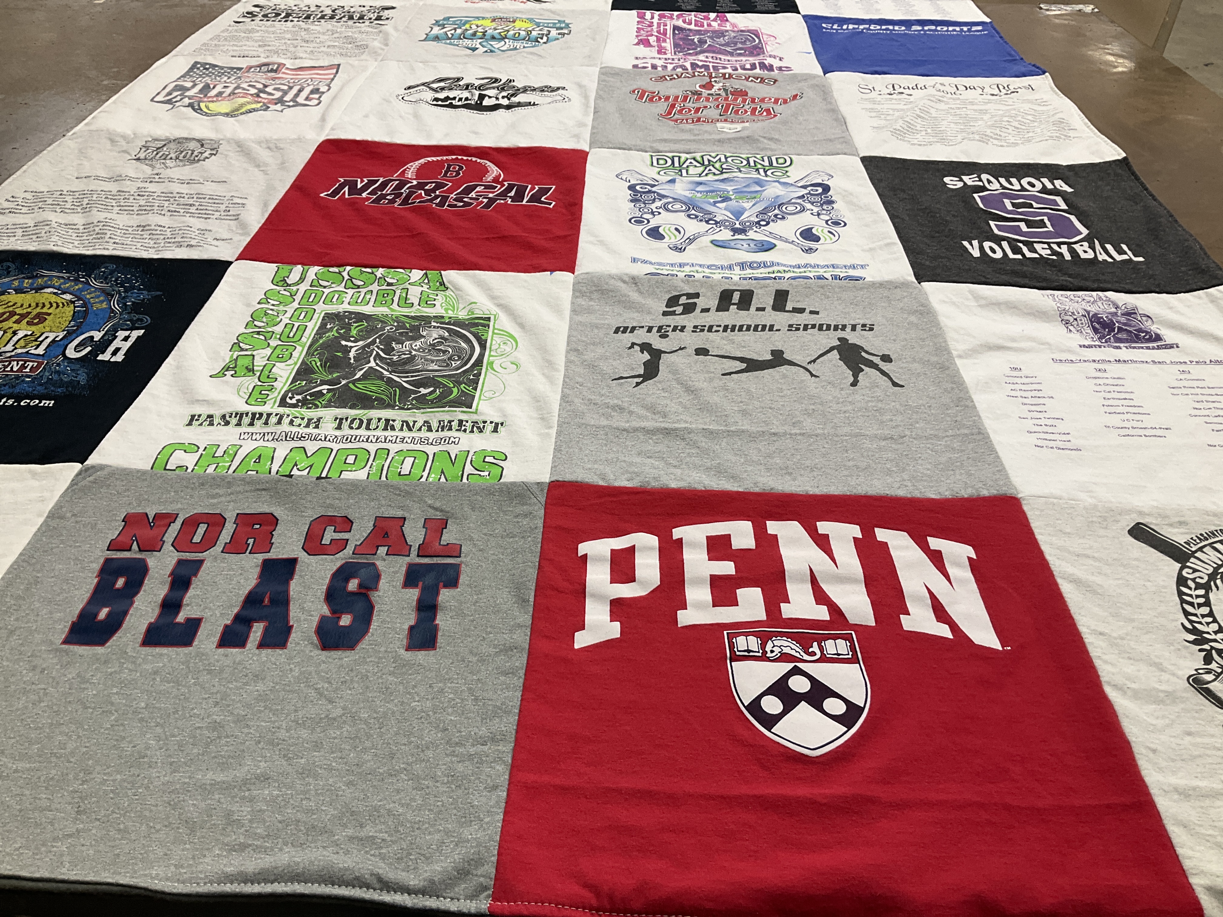 T-shirt quilt featuring nor cal blast by Colleen from CA