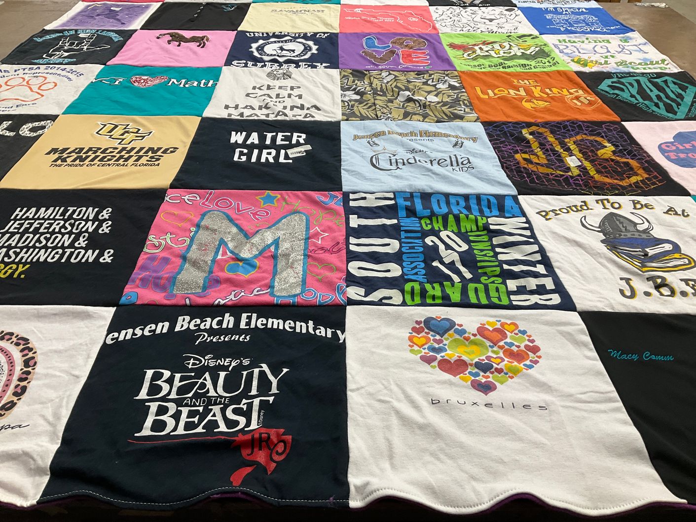 T-shirt quilt featuring marching knights, south county viking by Deborah from FL