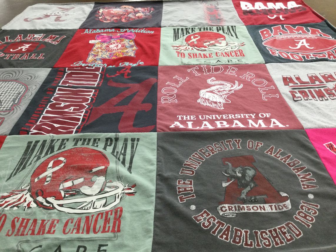 T-shirt quilt featuring the university of alabama crimson tide by Josh from AL