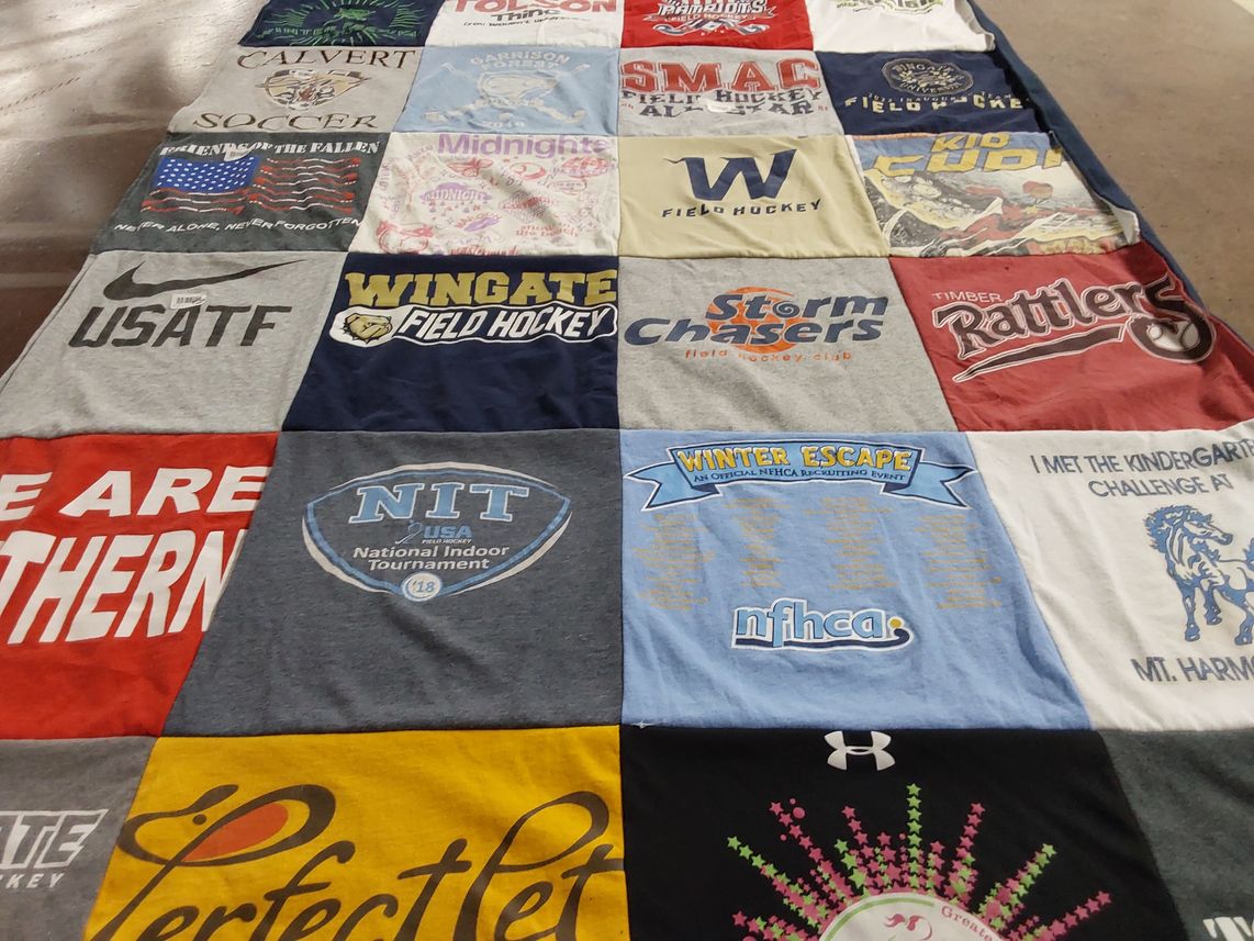 T-shirt quilt featuring wingate field hockey team by Karen from MD
