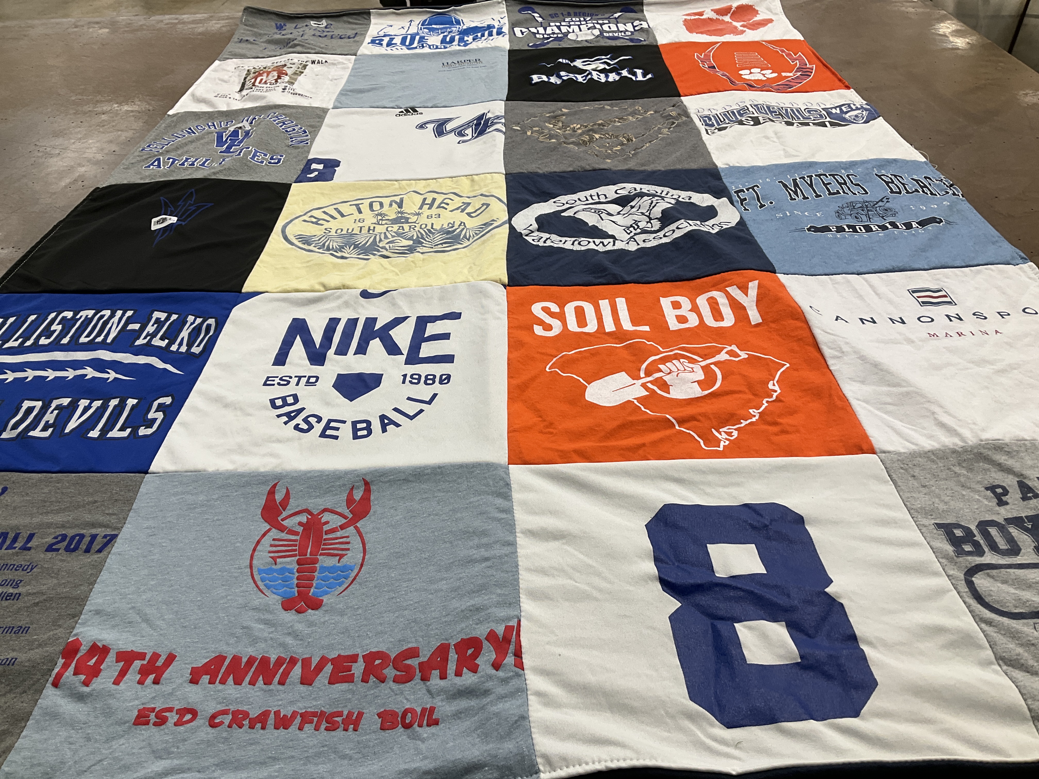 T-shirt quilt featuring williston-elko devils by Shannon from SC