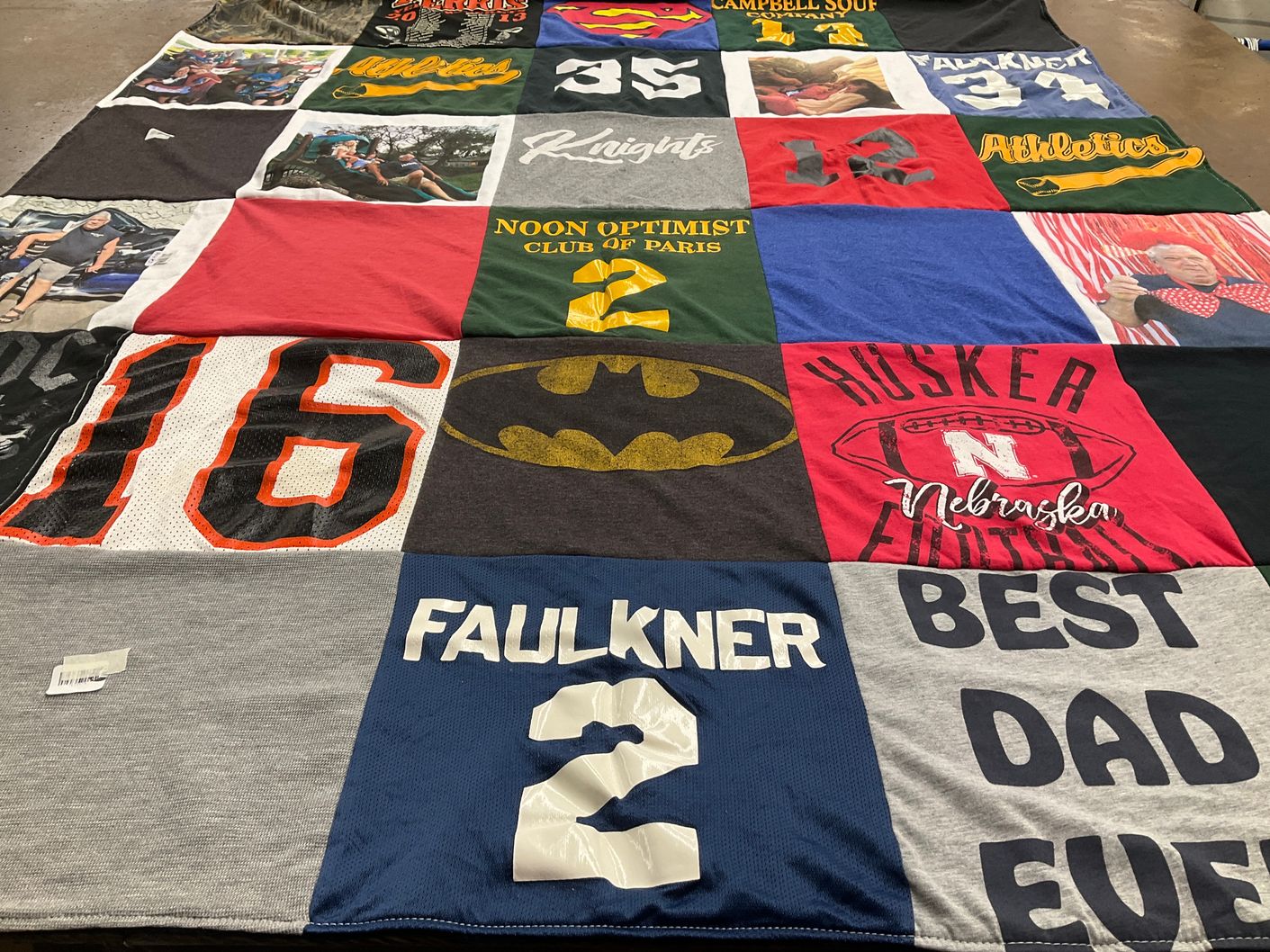 T-shirt quilt featuring nebraska huskers football by Erica from NE
