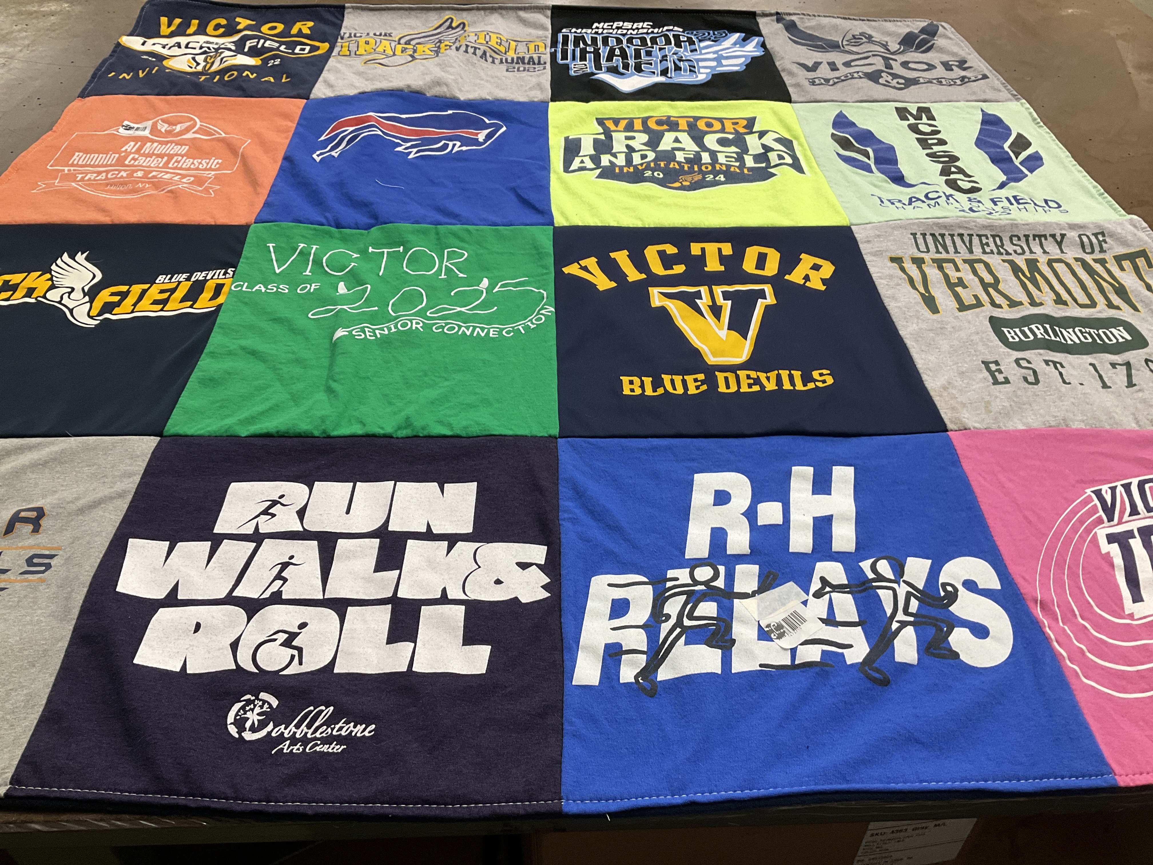 T-shirt quilt featuring victor blue devils by Michele from NY