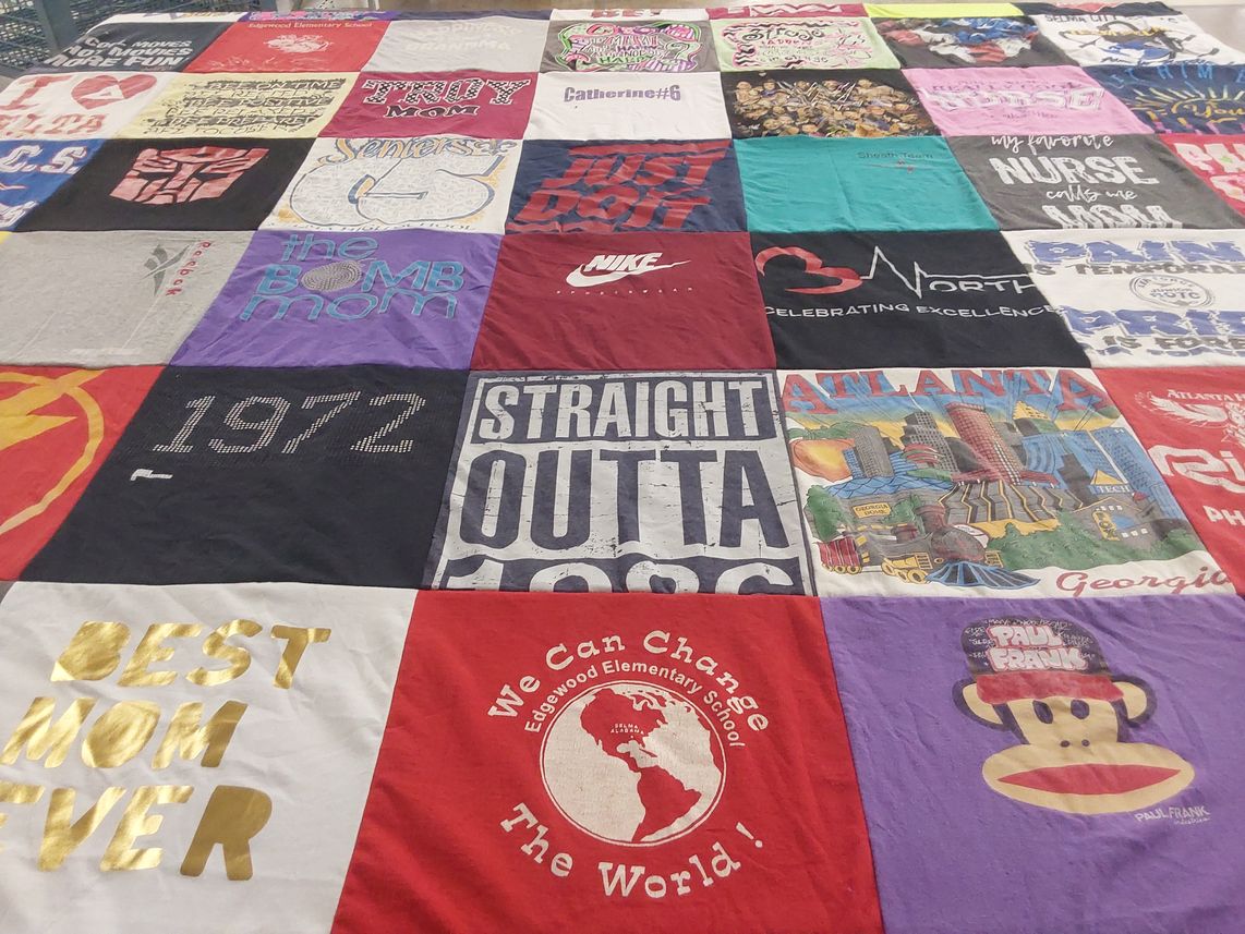 T-shirt quilt with family, education themes by Candace from GA