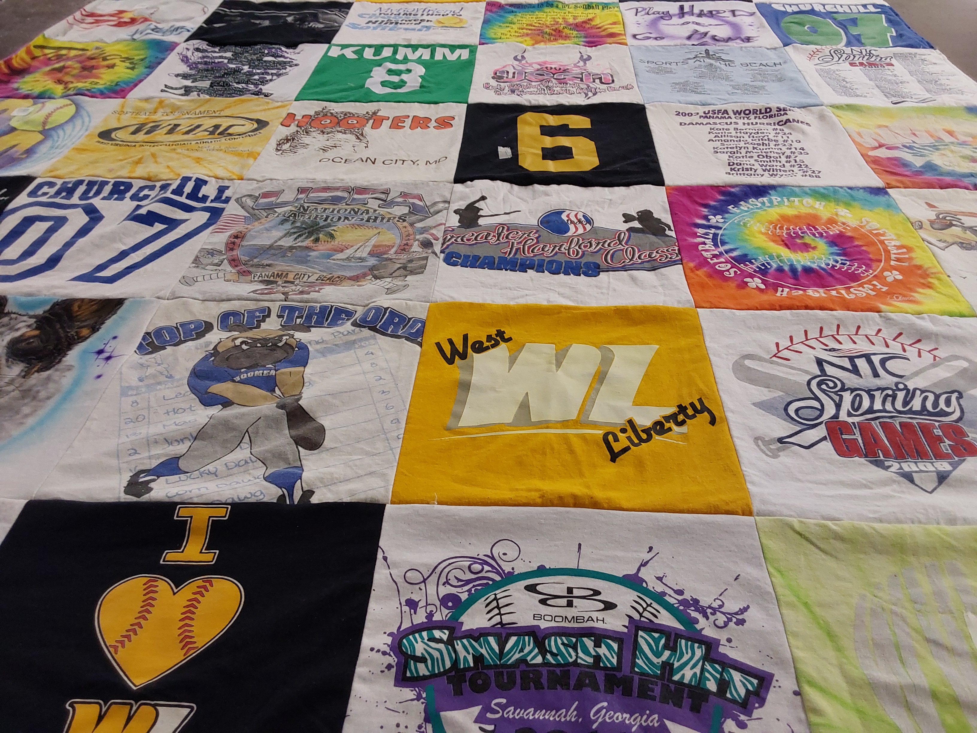 T-shirt quilt featuring sports team by Katelyn from MD