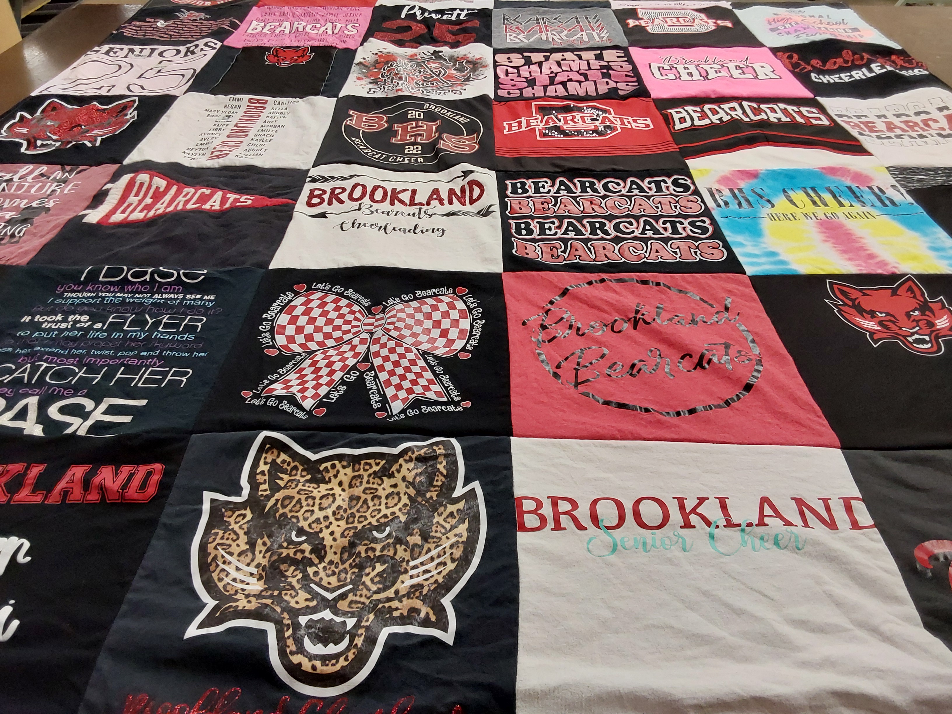 T-shirt quilt featuring brookland bearcats by Stephanie from AR